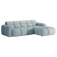 Kampinė sofa-lova VENTELLO, žydra šenilas