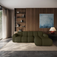 Kampinė sofa-lova VENTELLO, alyvuogių šenilas