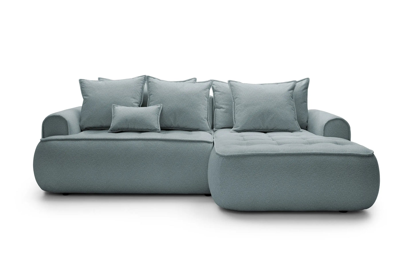 Kampinė sofa SAMUEL su miego funkcija, mėlyna