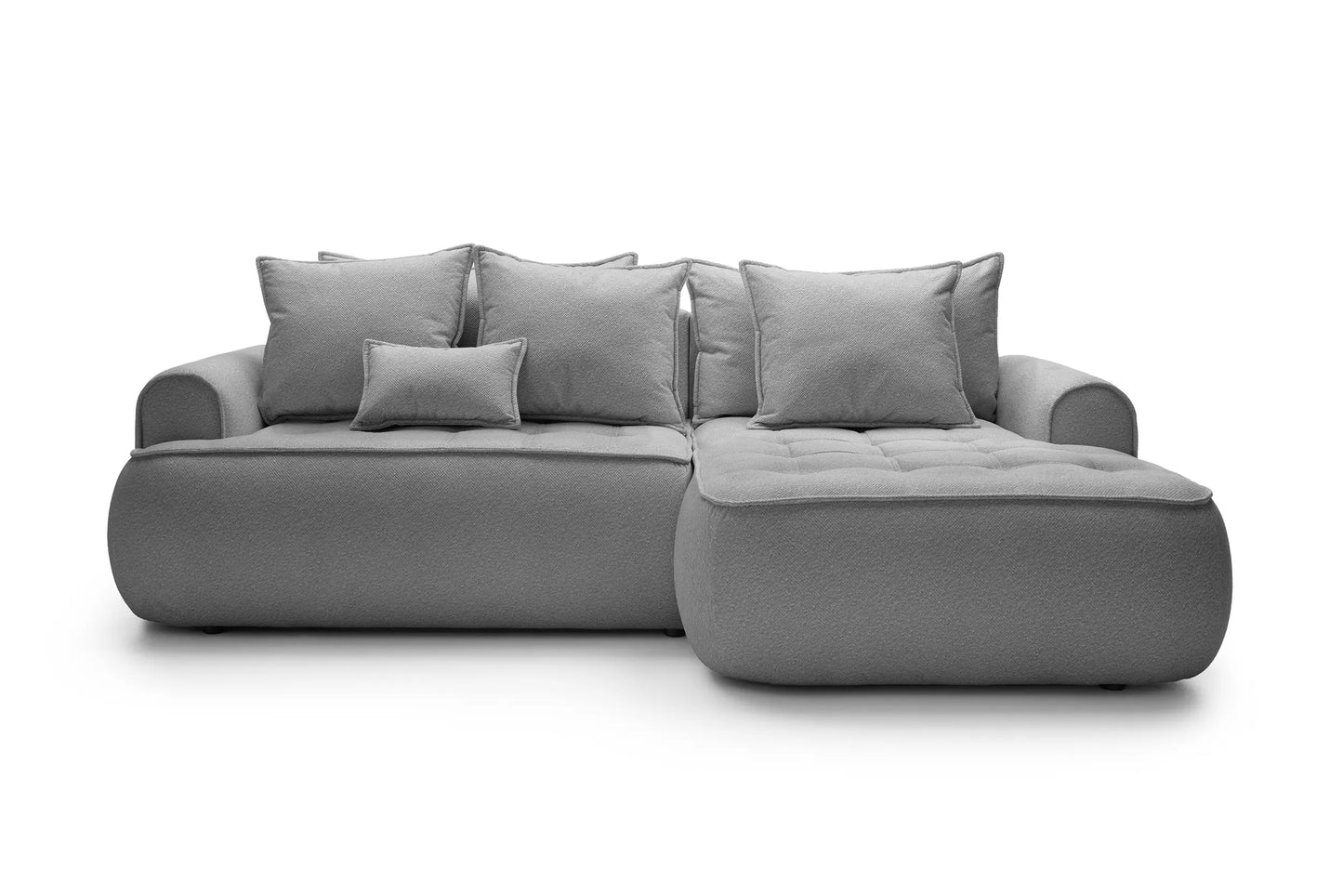 Kampinė sofa SAMUEL su miego funkcija, tamsiai pilka