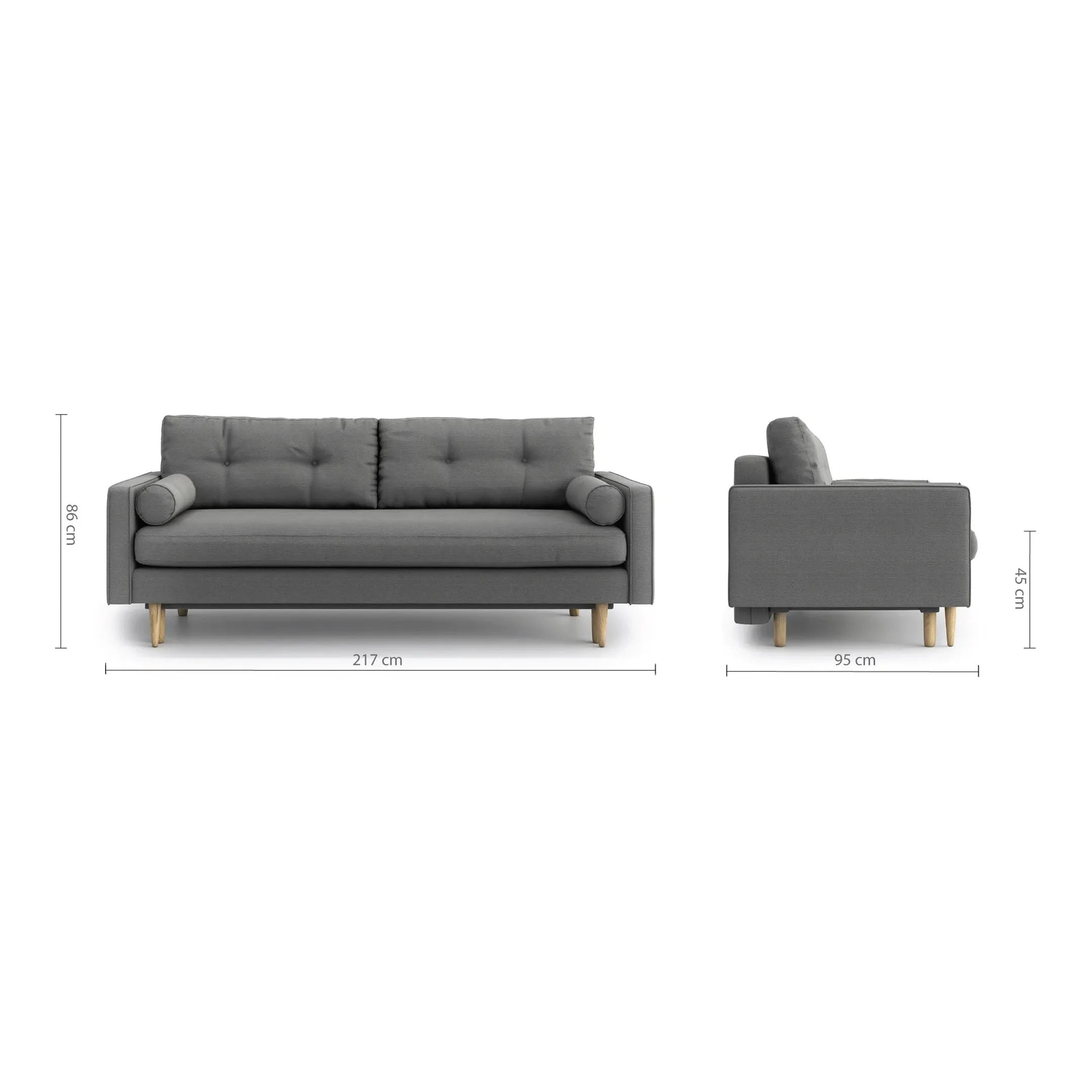 ESME 3 vietų sofa lova, žalia spalva