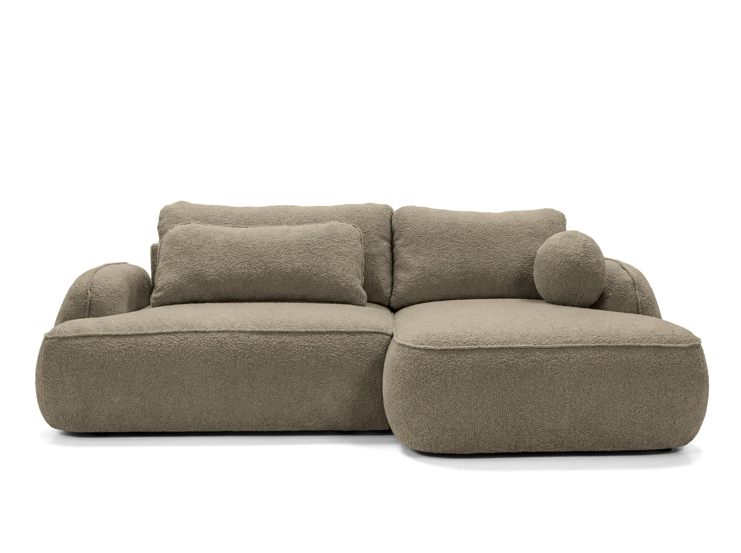 Corner sofa ZEN, brown boucle