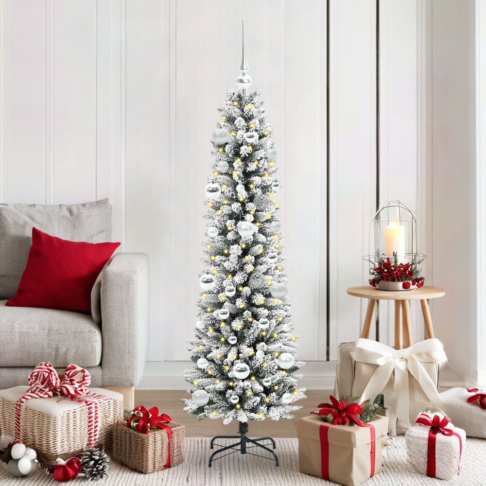Artificial Christmas Tree White 150 cm PVC and Metal and Plastic
