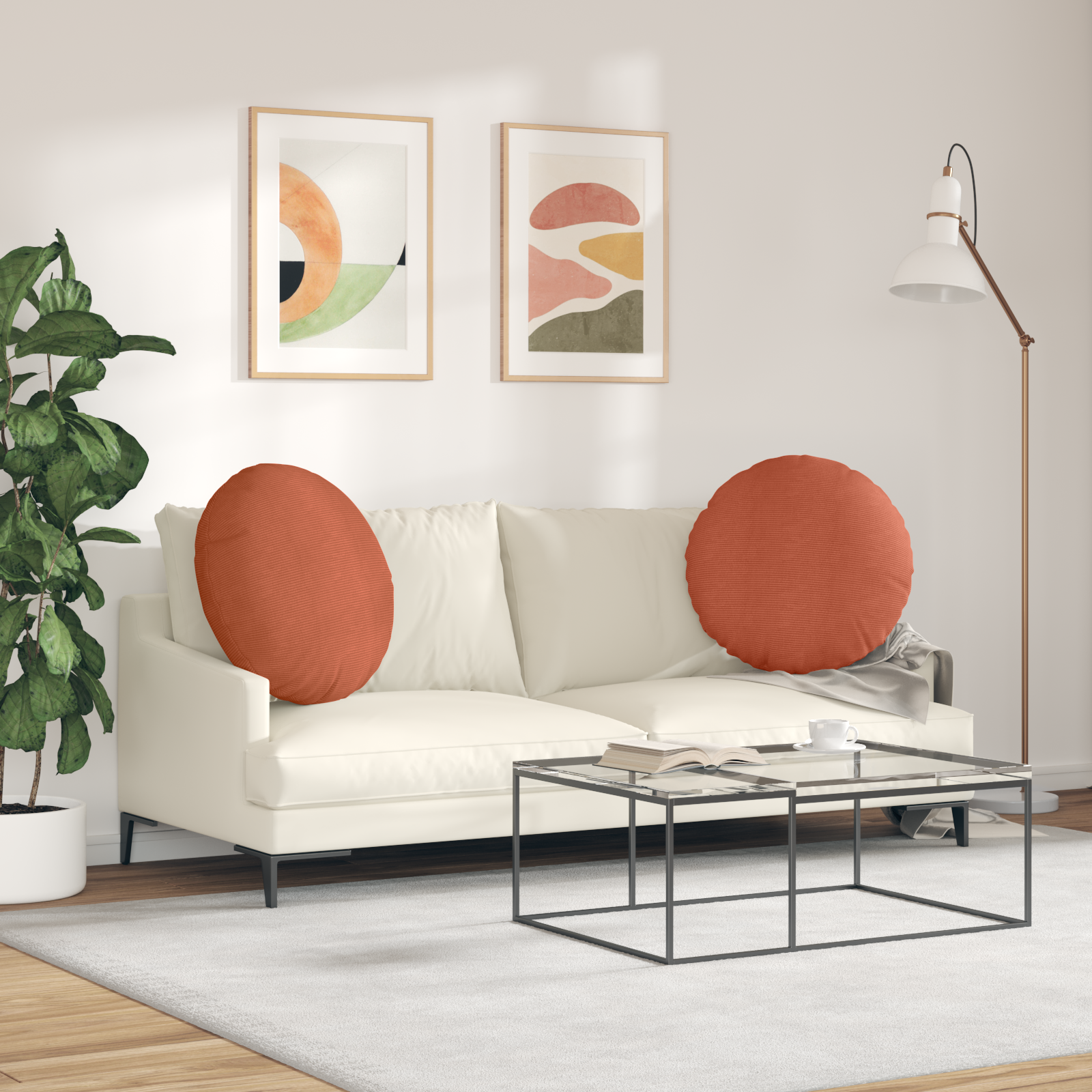 Sėdynių pagalvėlės 2 pcs Raudona oranžinė Ø 80 cm
