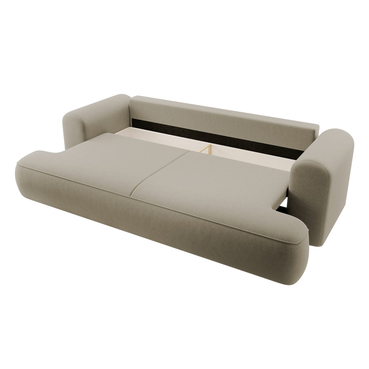 Sofa-lova CORMAC, smėlinė veliūro – durelių vidus