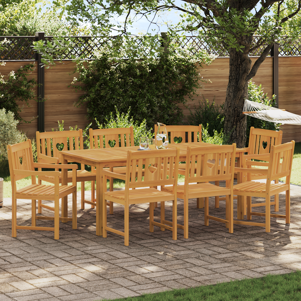 Lauko suolas 8 pcs Natūrali 56 x 55,5 x 90 cm