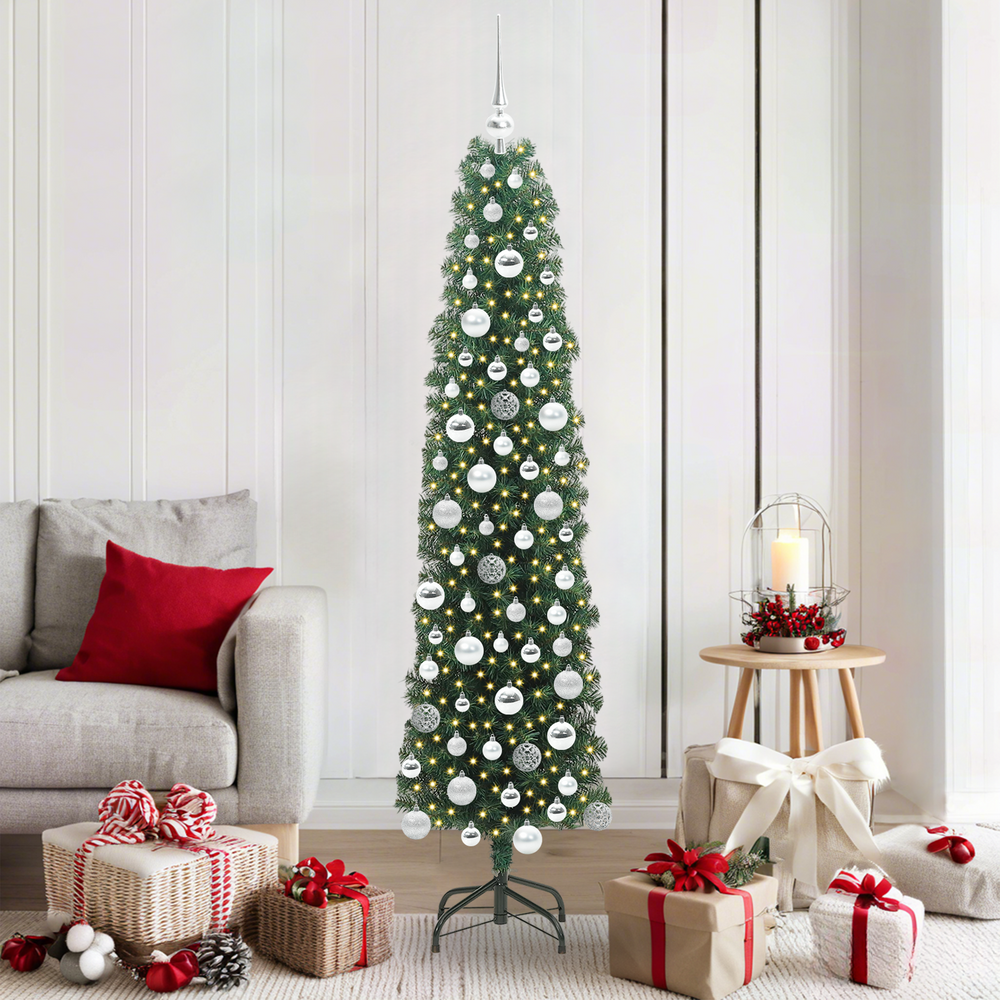 Artificial Christmas Tree Green 180 cm PVC, steel and plastic