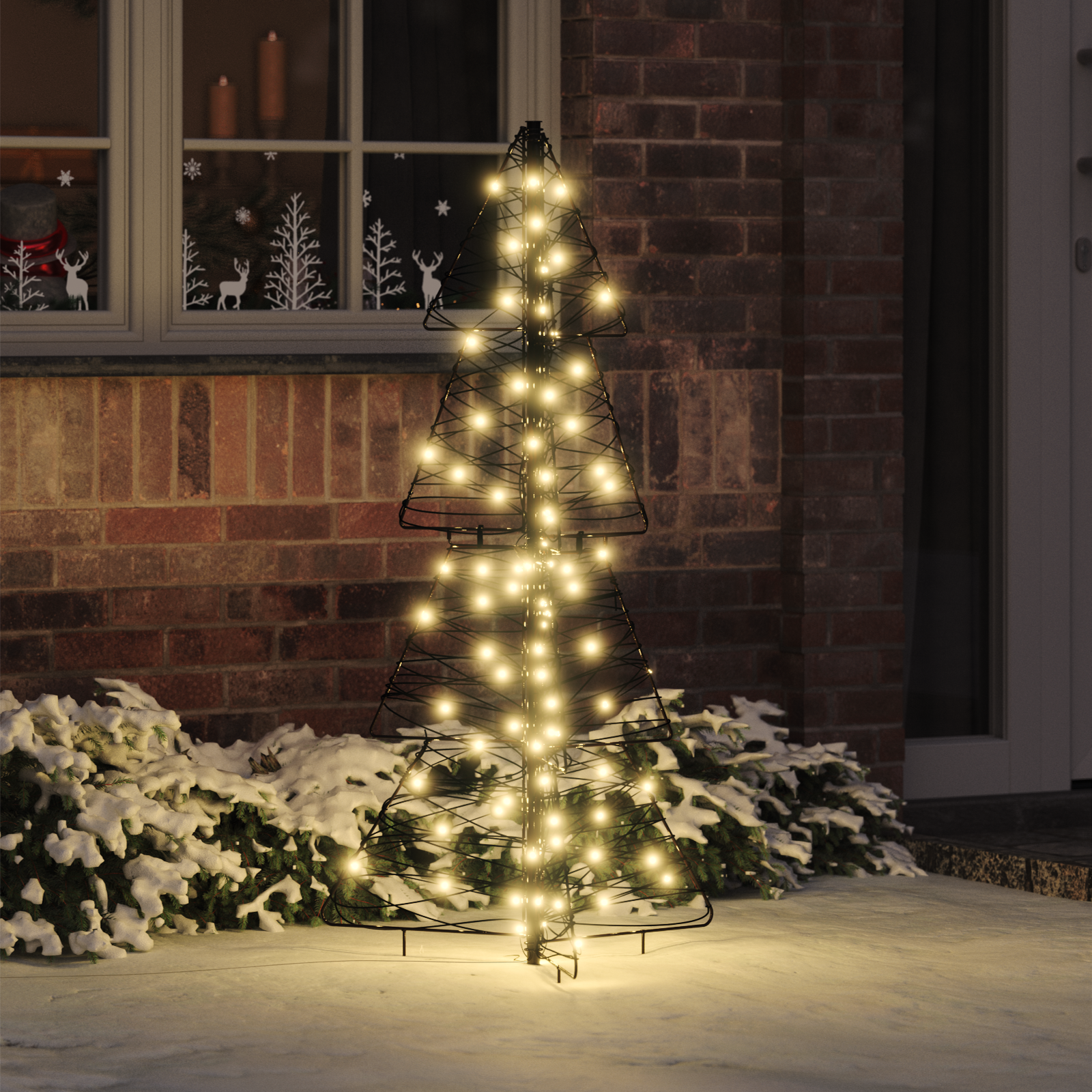 Kalėdų eglutė su 100 LED Šilta balta 120 cm Ratanas