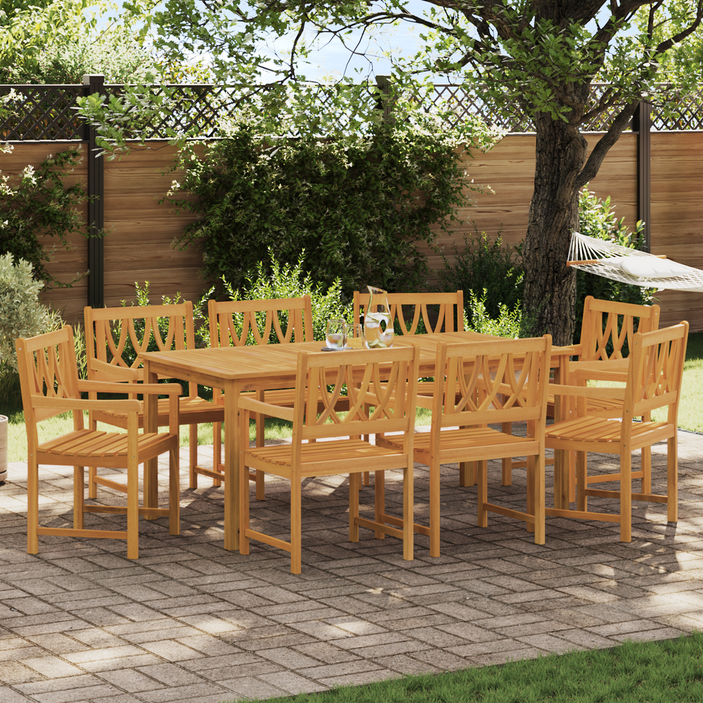 Lauko suolas 8 pcs Natūrali 56 x 55,5 x 90 cm
