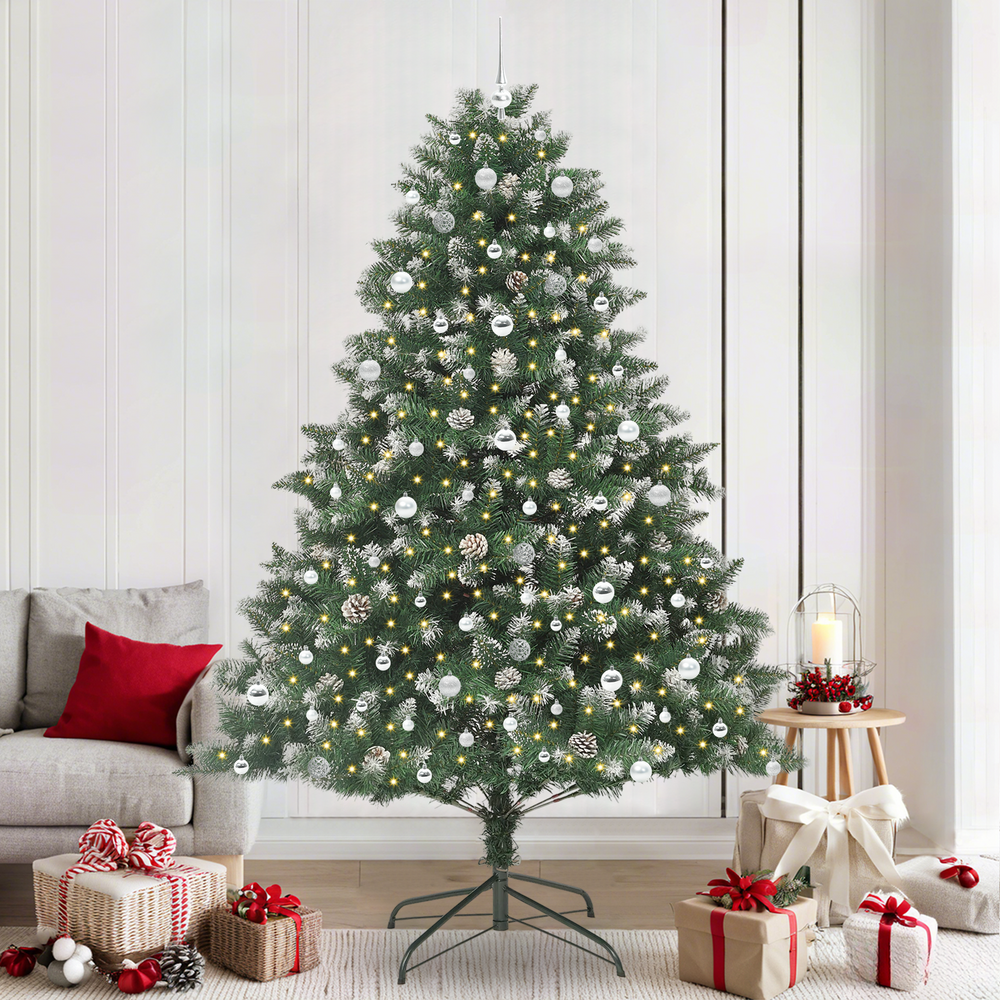 Artificial Christmas Tree Green 240 cm PVC, Plastic and Steel