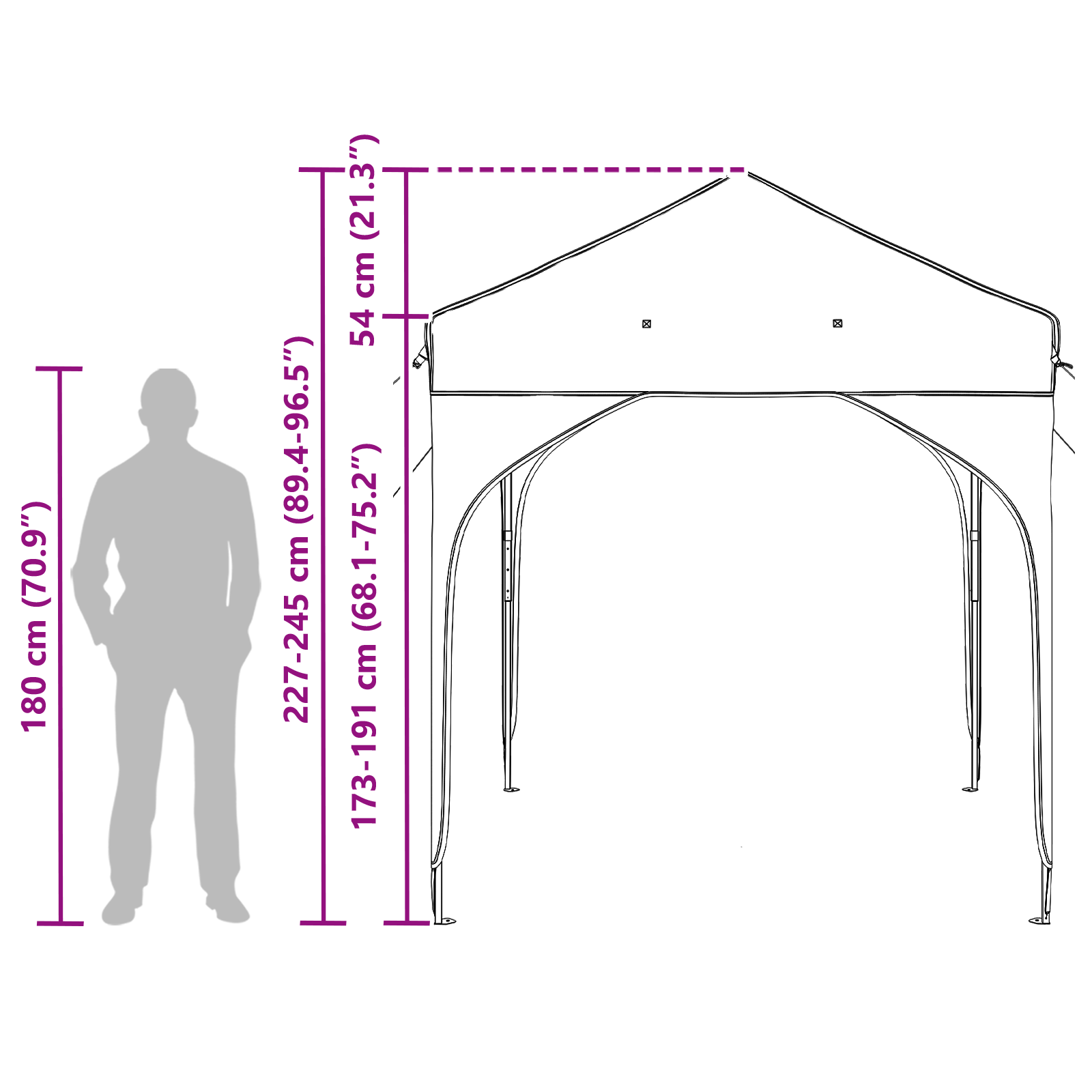 Pop-up šventinis palapinė 194 x 194 x 245 cm Taupe