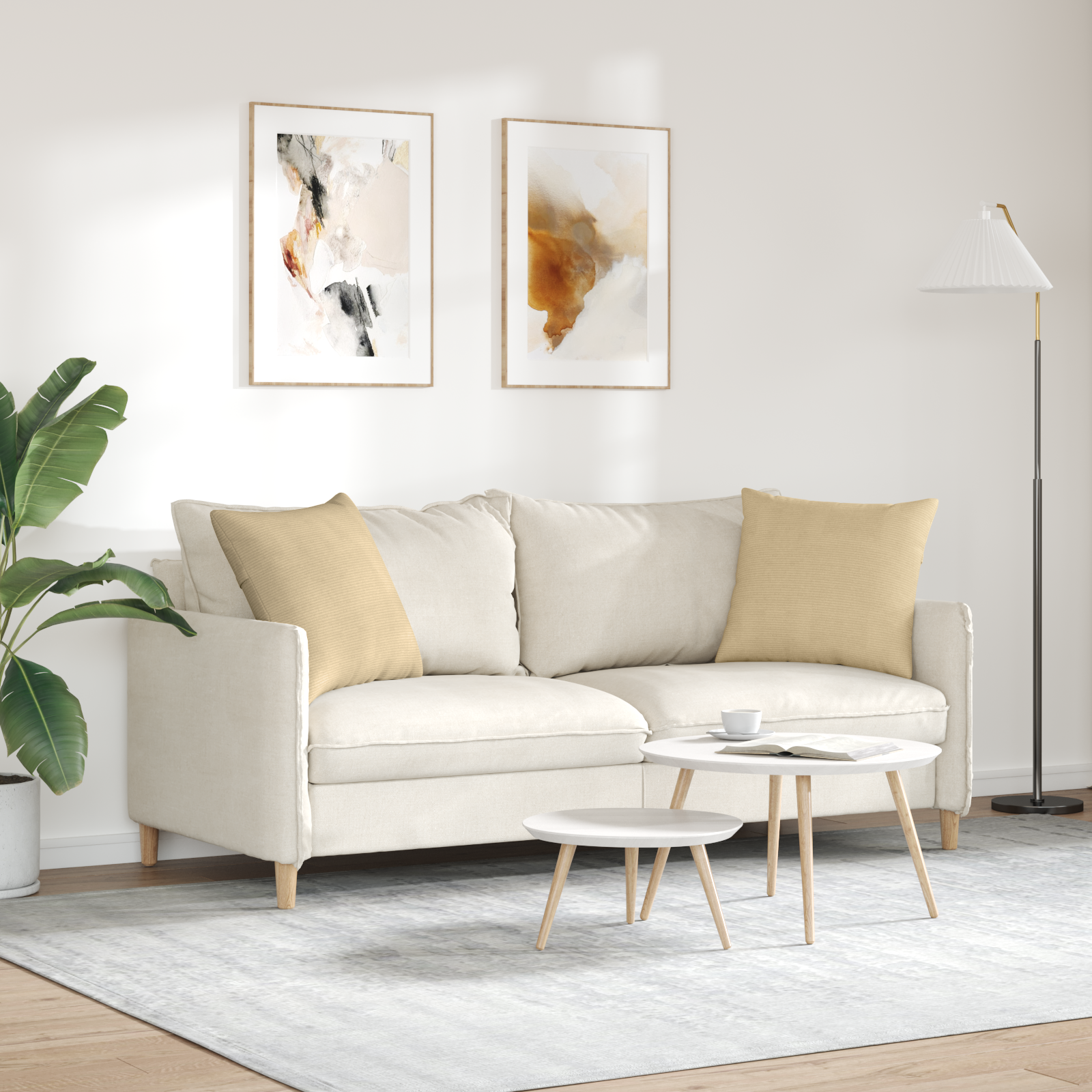 Sofa Pagalvės 2 pcs Pilkai žalia 50 x 50 cm Kordūrinis audinys