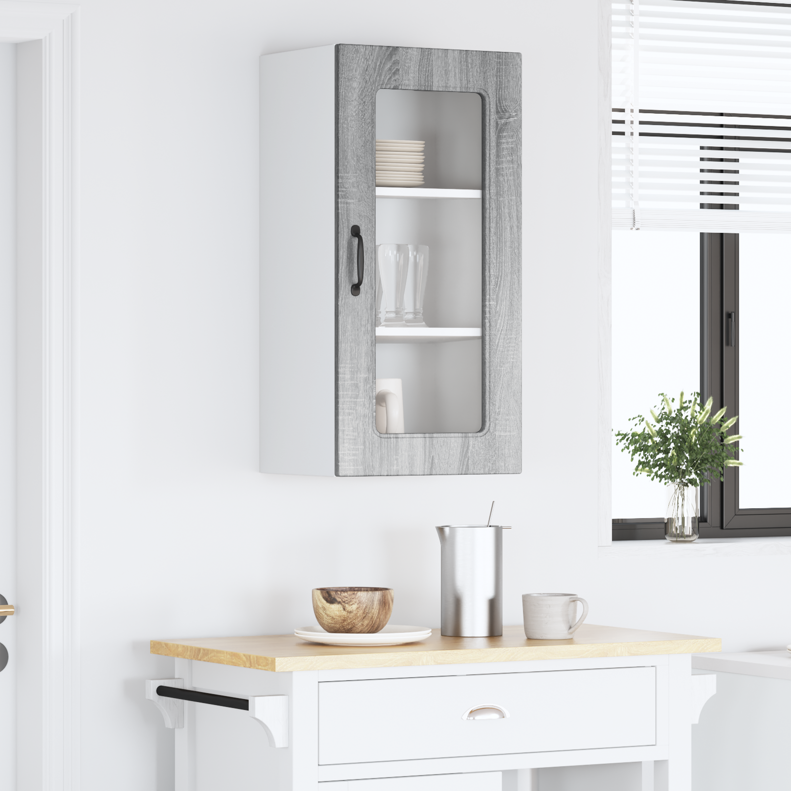 Wall Kitchen Cabinet Grey Sonoma 40 x 31 x 80 cm