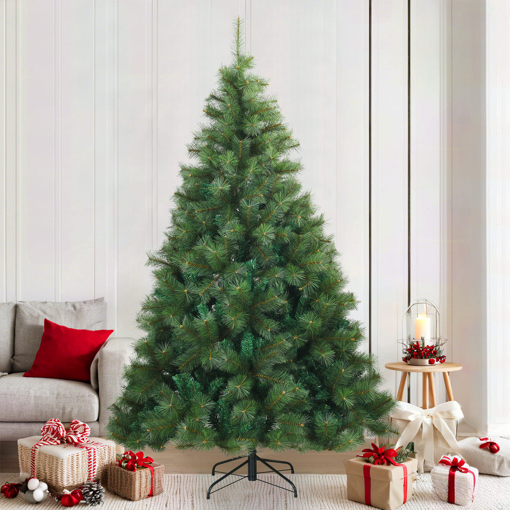Artificial Foldable Christmas Tree Green 210 cm PVC, Steel