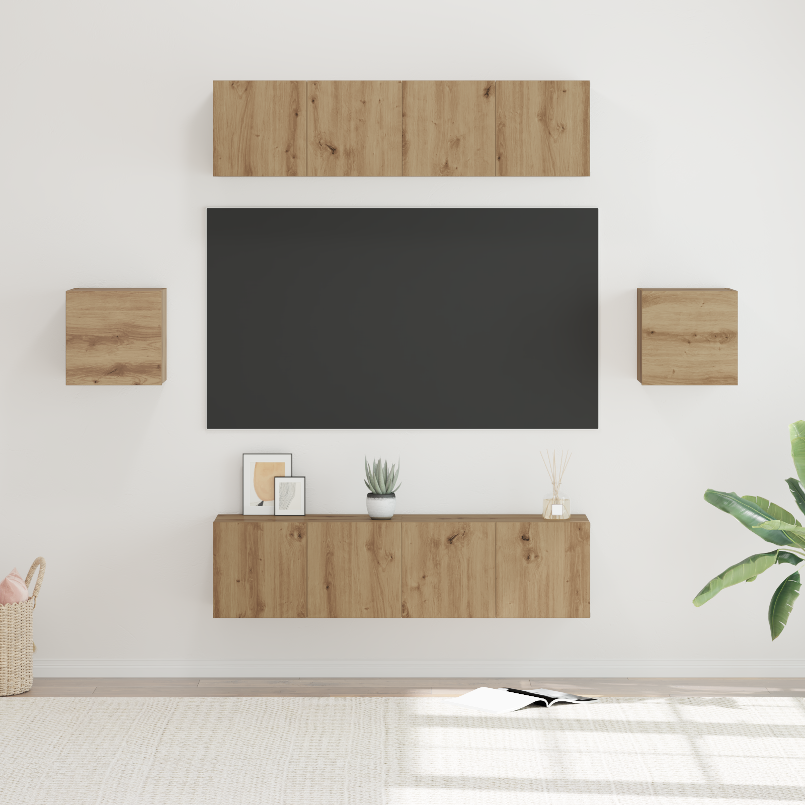 TV cabinet set 6 pcs Artisan oak