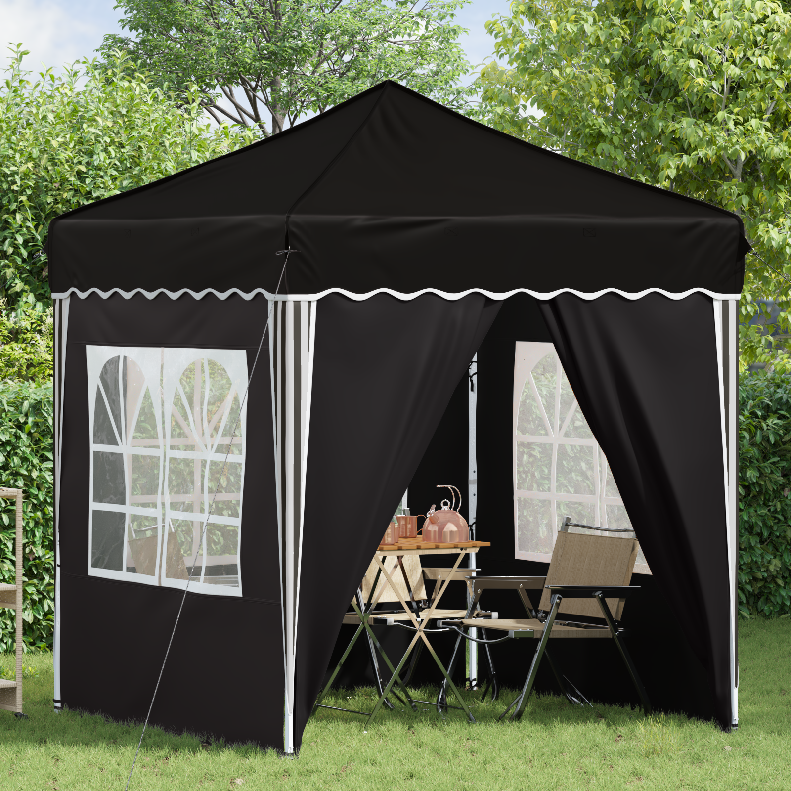 Pop-up party tent Black 195 x 195 x 245 cm