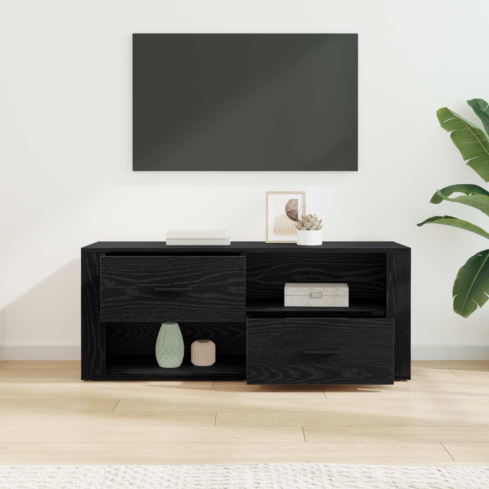Televizoriaus spintelė Juodas ąžuolas 100 x 35 x 40 cm