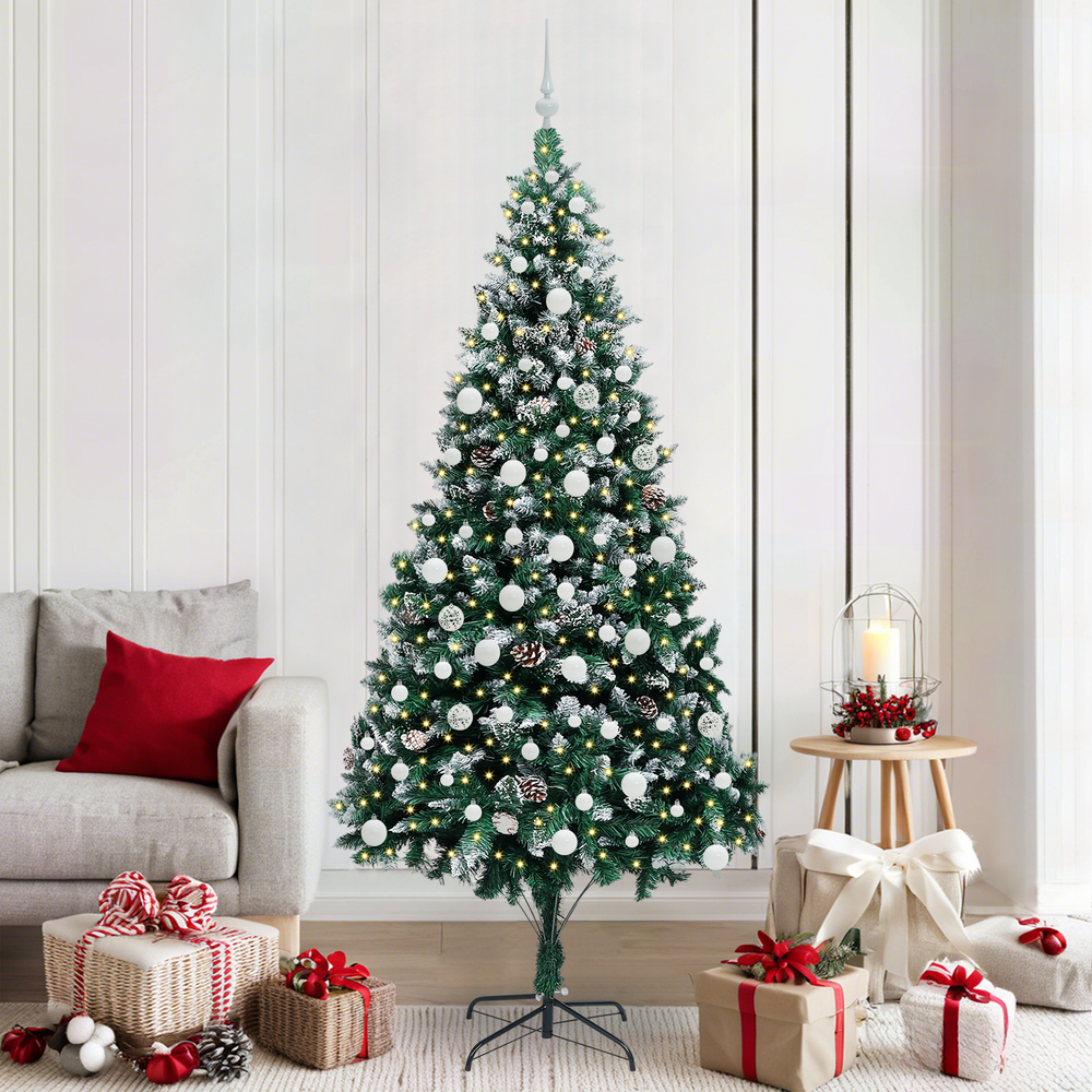 Artificial Christmas Tree Green 210 cm PVC and Steel and Plastic