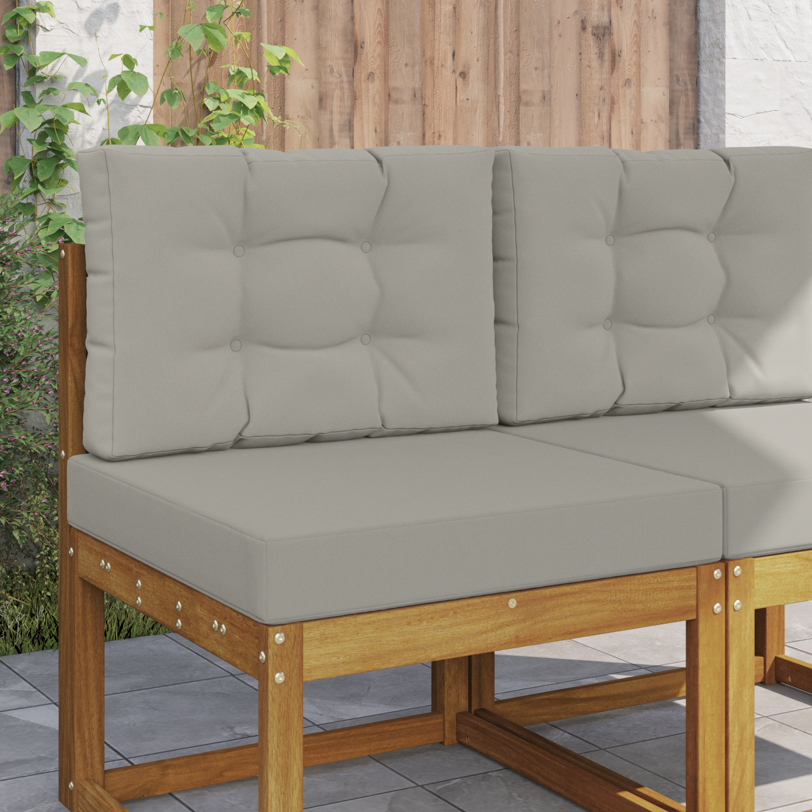 Lauko sofa pagalvėlė 2 pcs Pilka Poliesteris