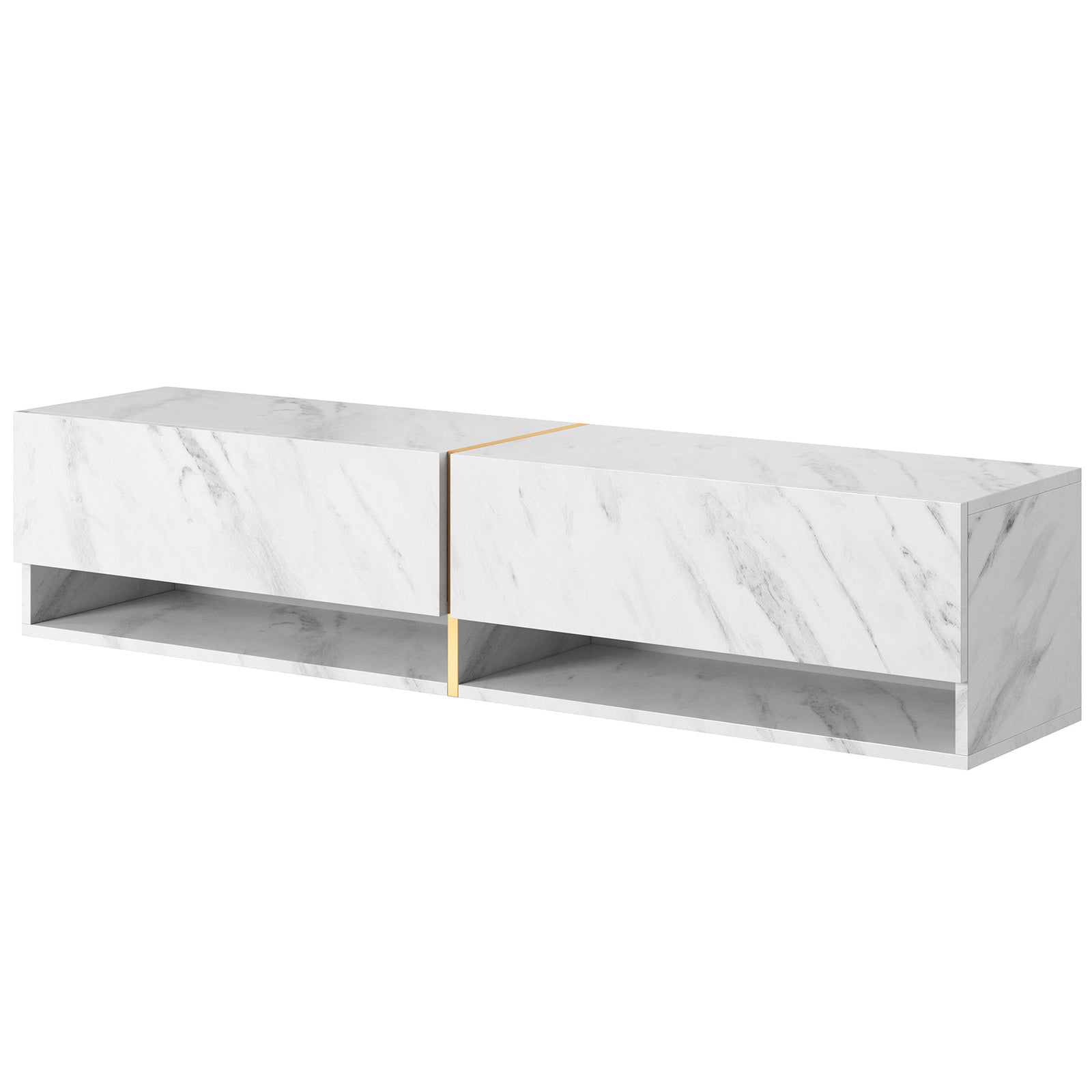 TV staliukas MIRRGO, balto marmuro, 140 cm