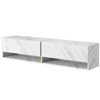 TV staliukas MIRRGO, balto marmuro, 140 cm