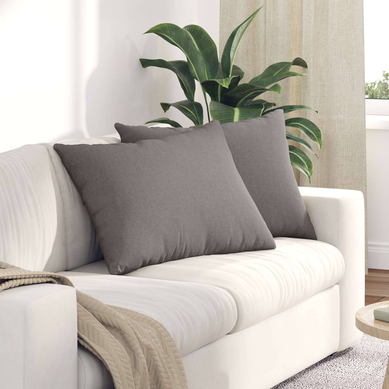 Sofa Pagalvės 2 pcs Taupe 70 x 50 cm audinys