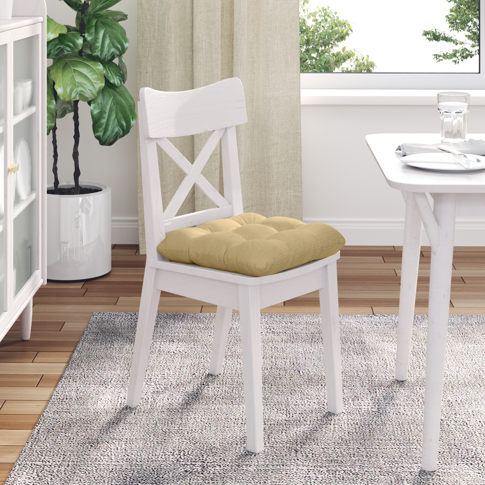 Sėdynių pagalvėlės 4 pcs Pilkai žalia 45 x 45 cm