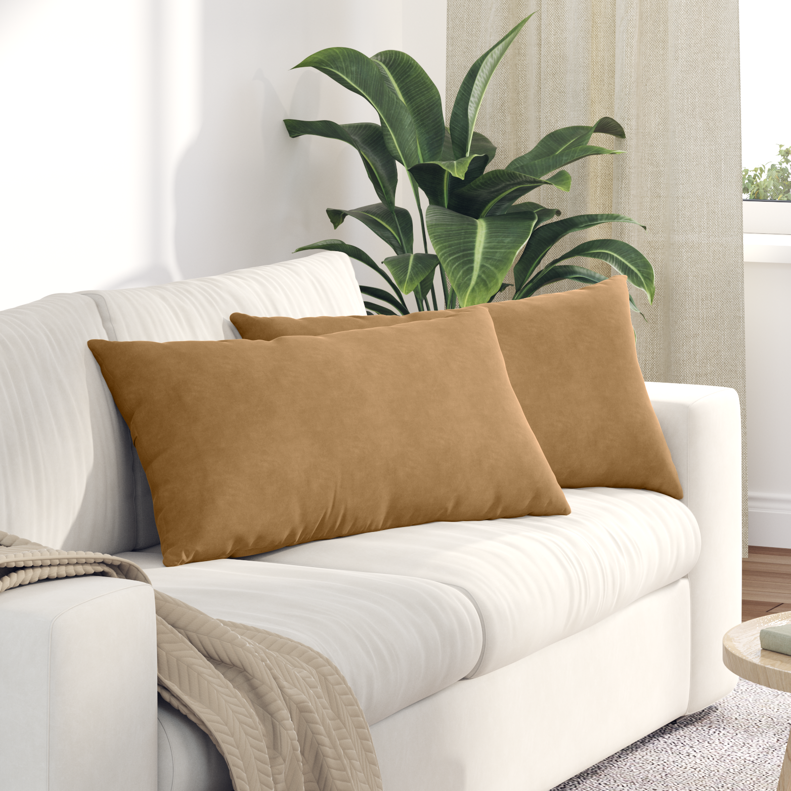 Sofa Pillows 2 pcs Brown 80 x 40 cm Corduroy Fabric