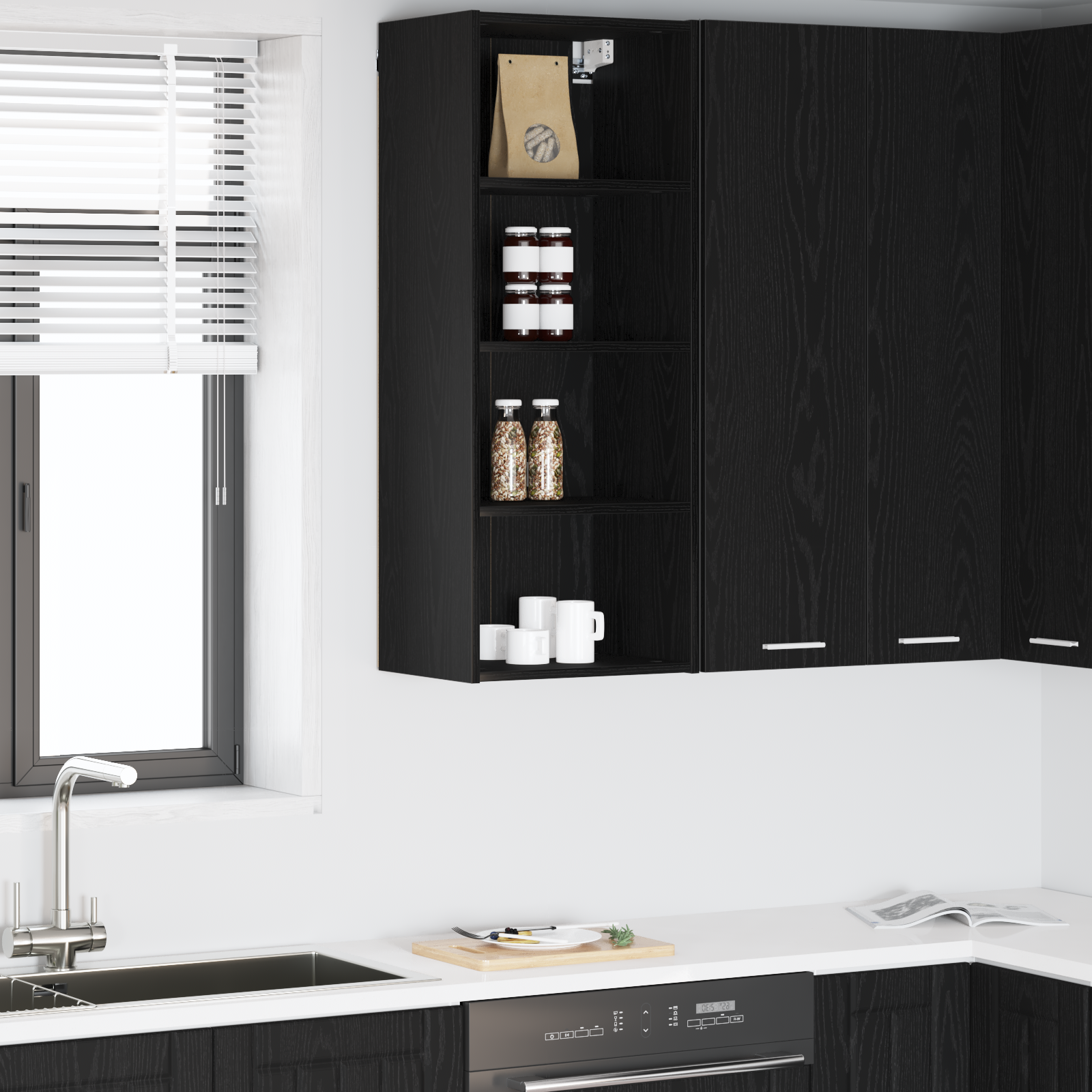 Wall cabinet Riga Black oak 40 x 29.5 x 100 cm