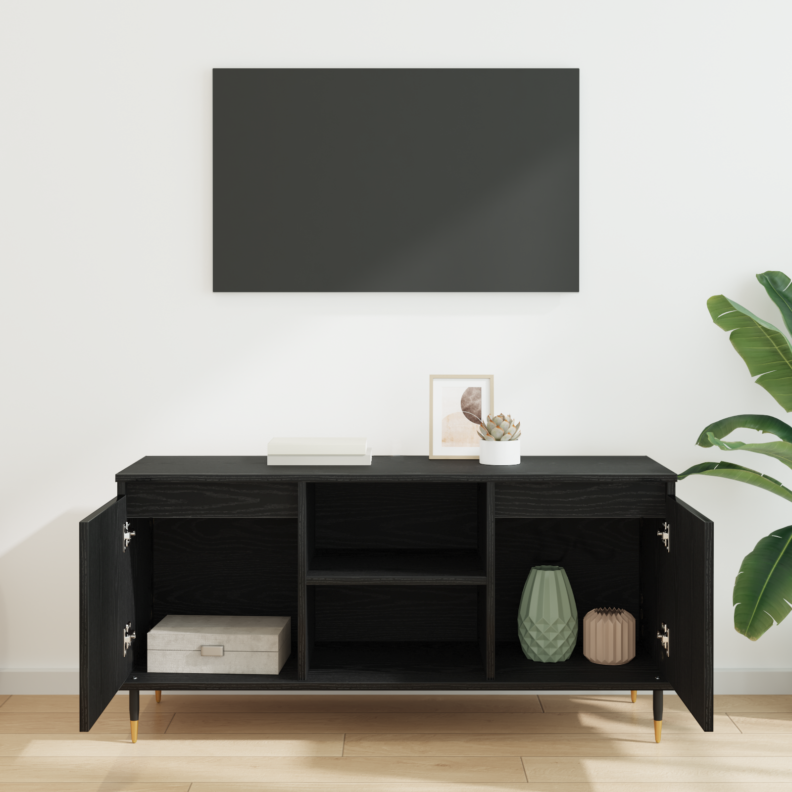 Televizoriaus spintelė Juodas ąžuolas 104 x 35 x 50 cm