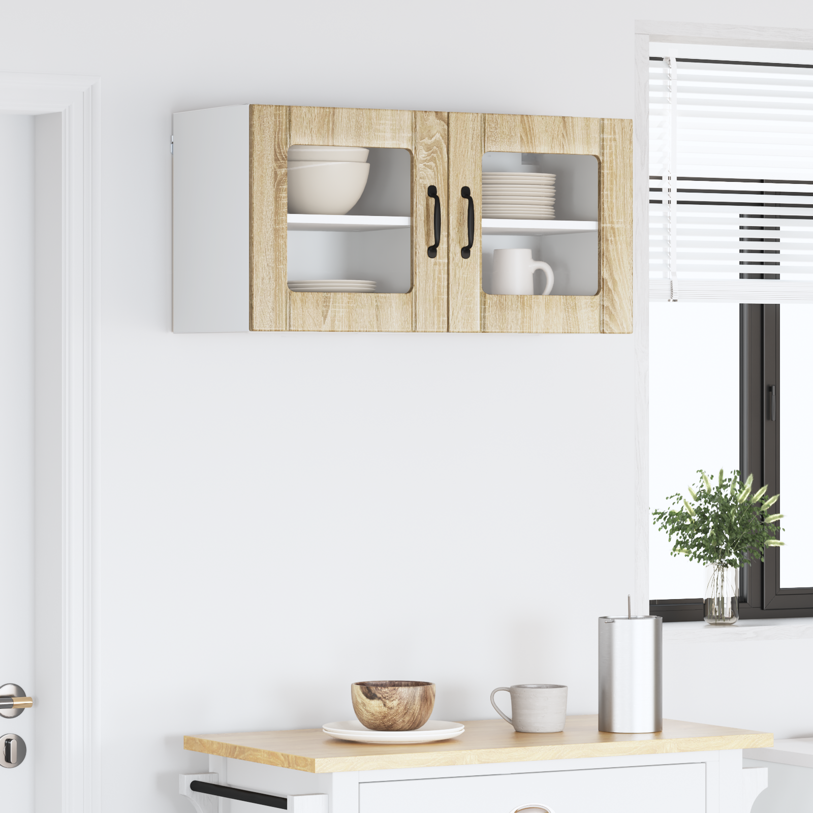 Virtuvės sieninė spintelė 2 pcs Sonoma ąžuolas 40 x 31 x 40 cm