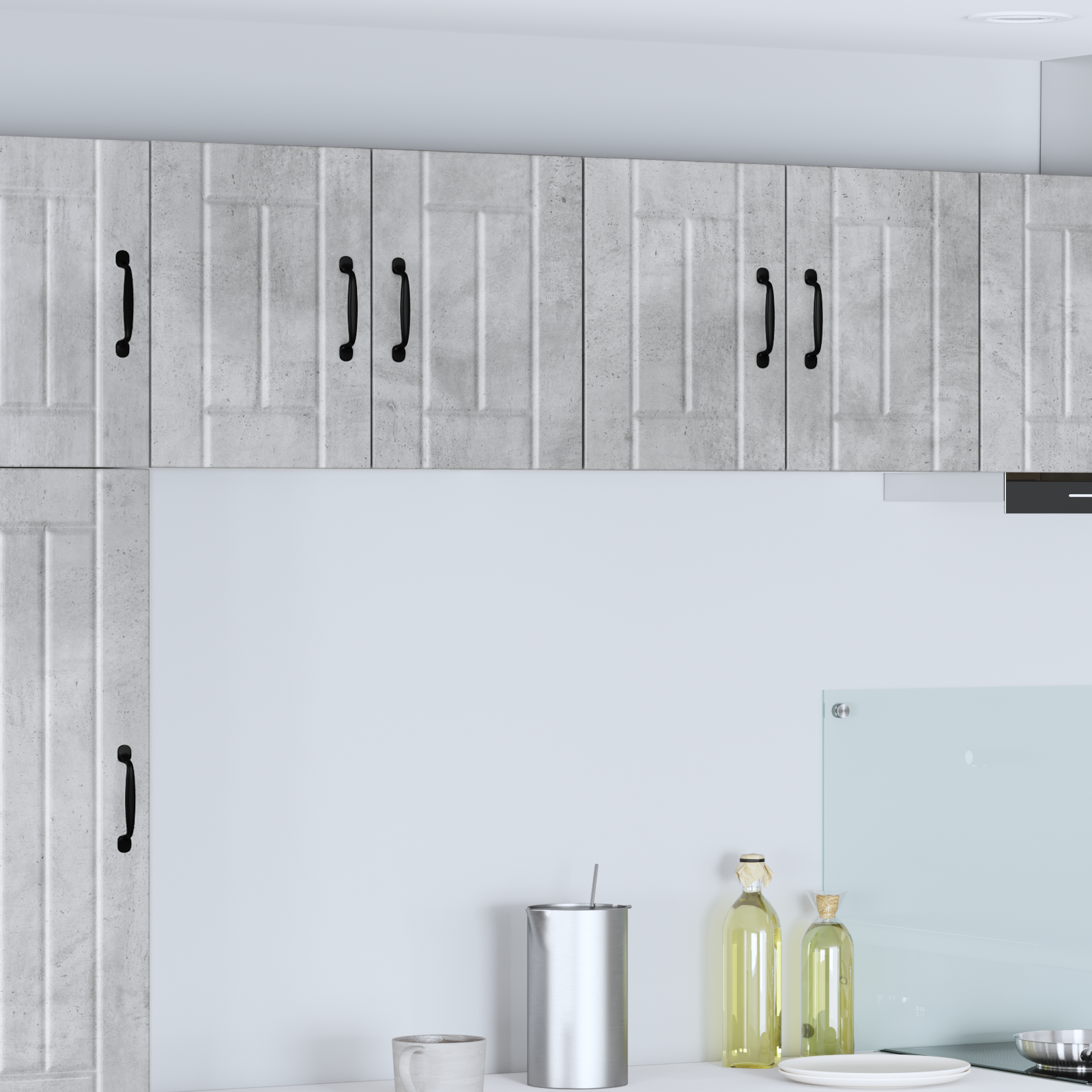 Virtuvės sieninė spintelė 2 pcs Betono pilka 60 x 31 x 40 cm