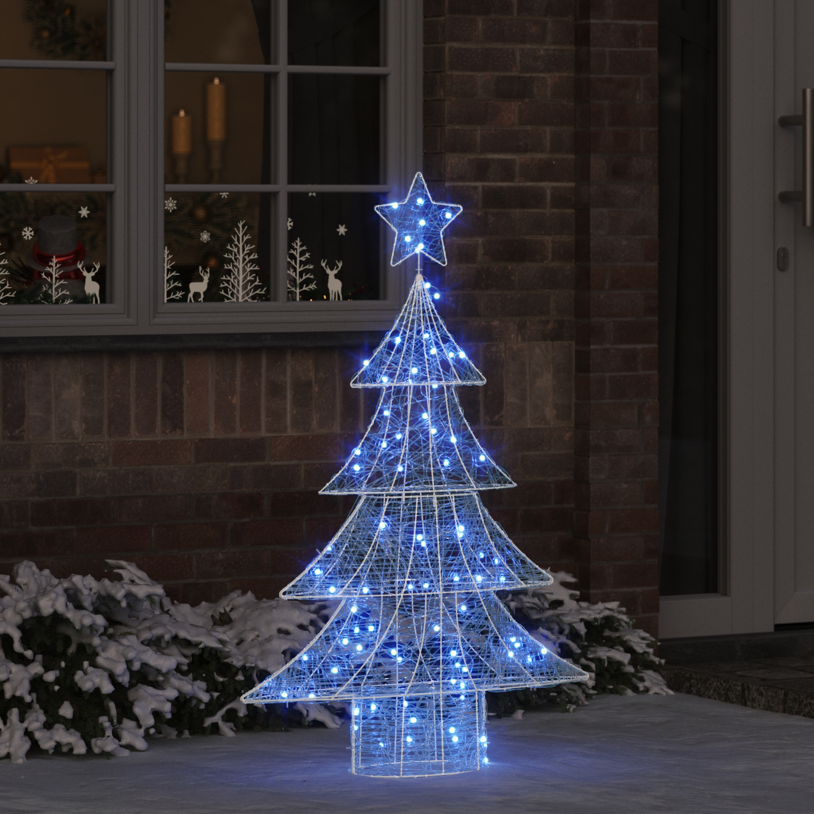 Ziemassvētku eglīte ar 100 LED, zila, 120 cm, akrils