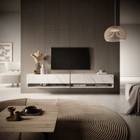 TV spintelė FIONNA, 200 cm, balta