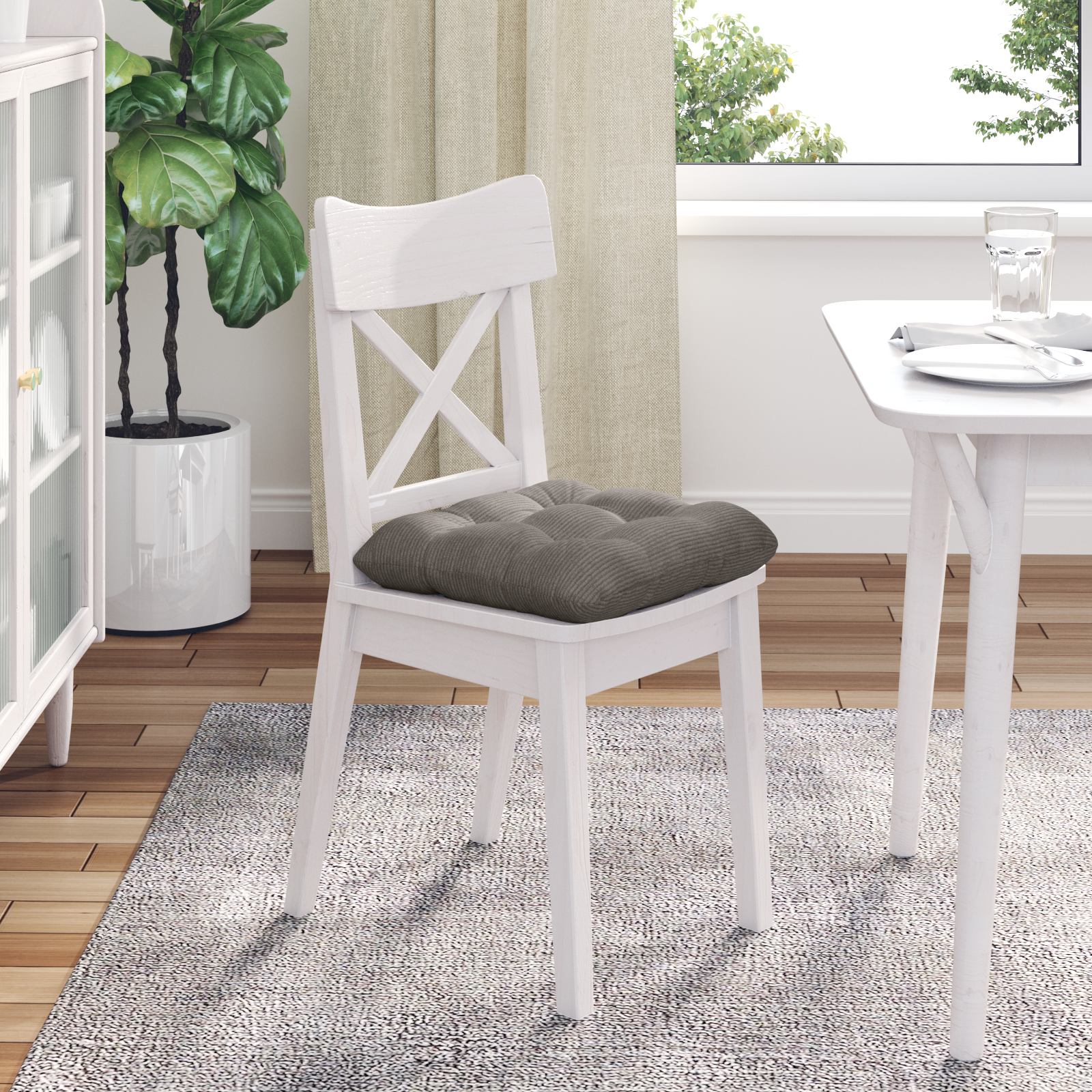 Sėdynių pagalvėlės 4 pcs Šviesiai pilka 45 x 45 cm