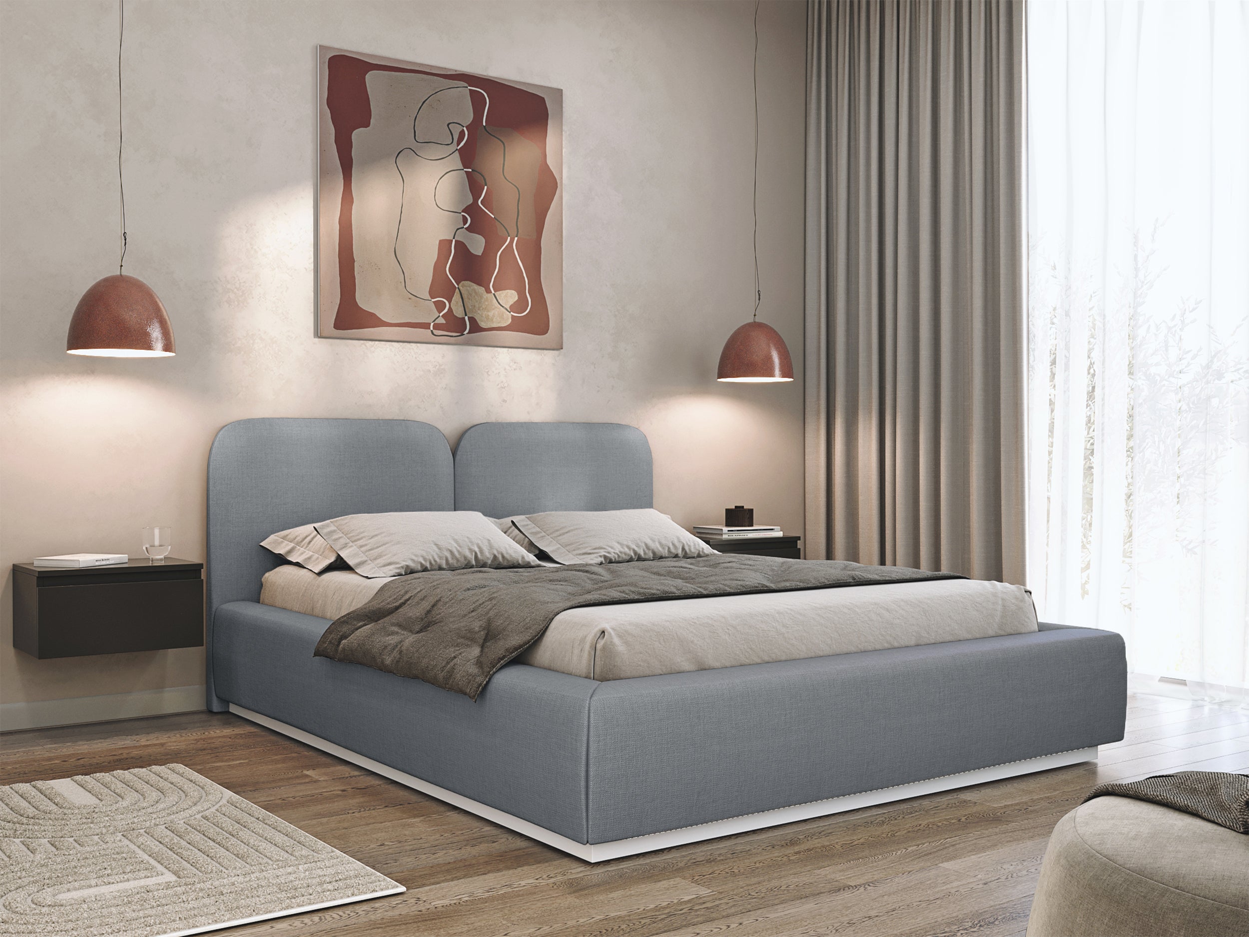 COMOVES LIBERTY bedroom bed, dark grey