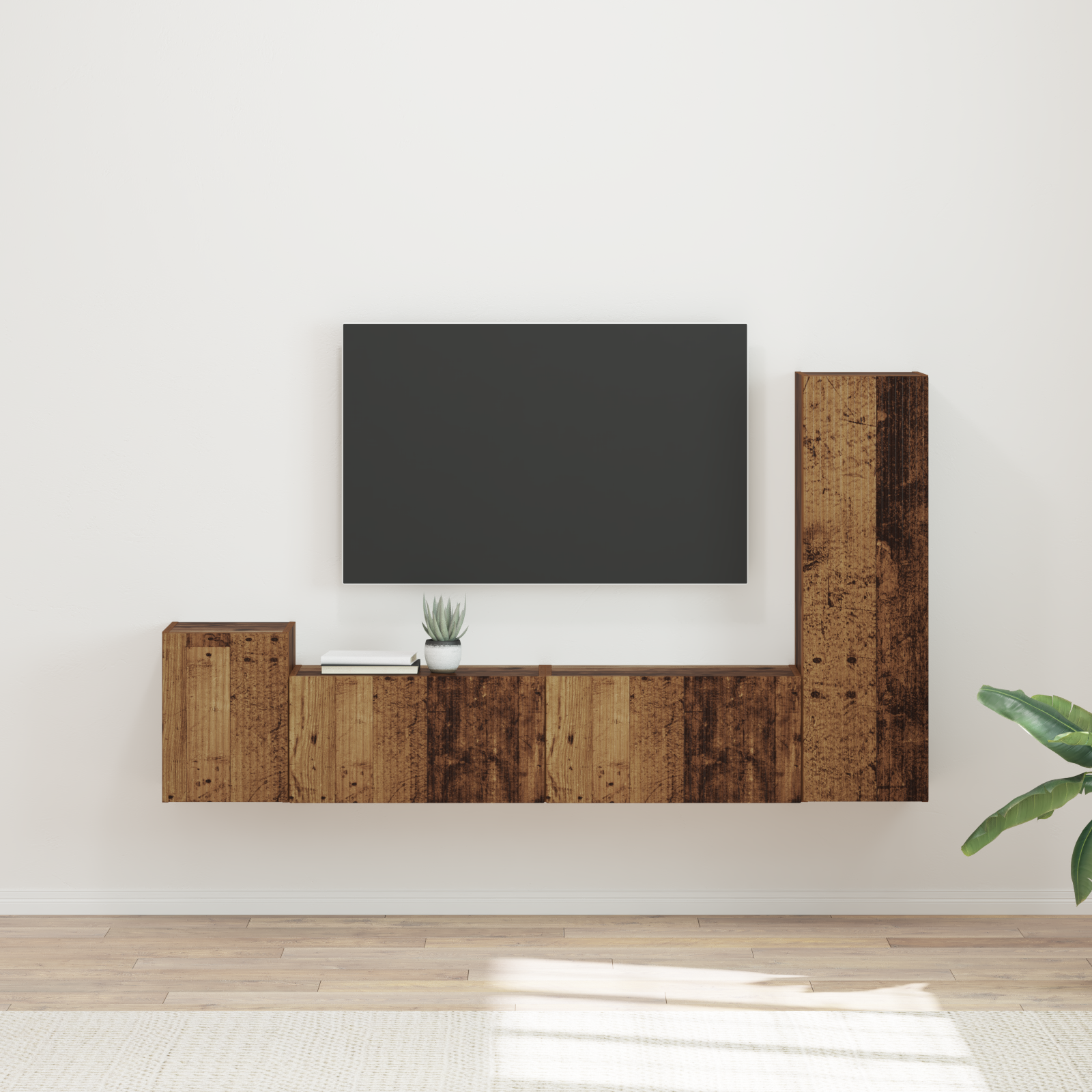 TV spintelių komplektas 4 pcs Senas medis Apdirbta mediena
