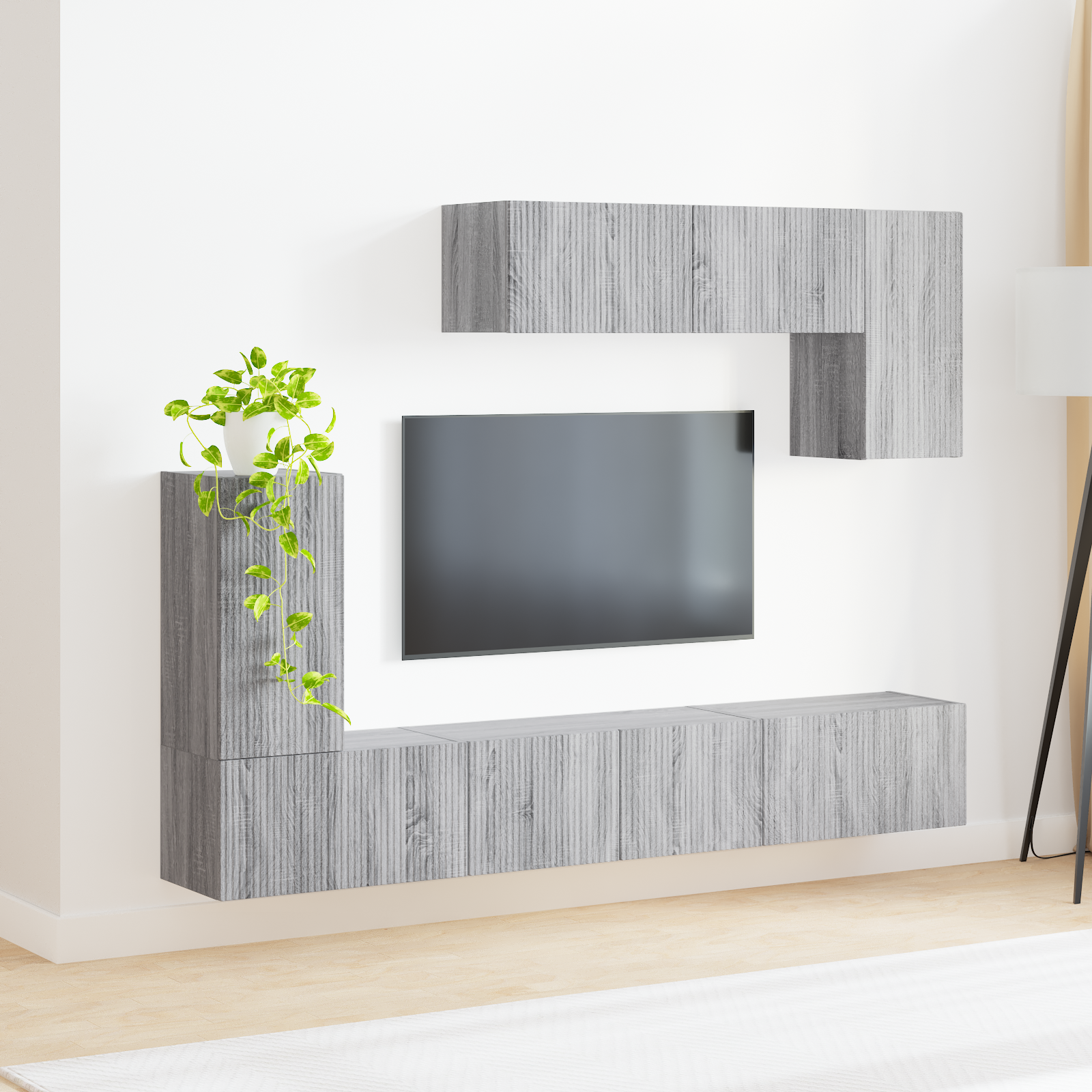 TV spintelių komplektas 4 pcs Pilkas Sonoma Apdirbta mediena