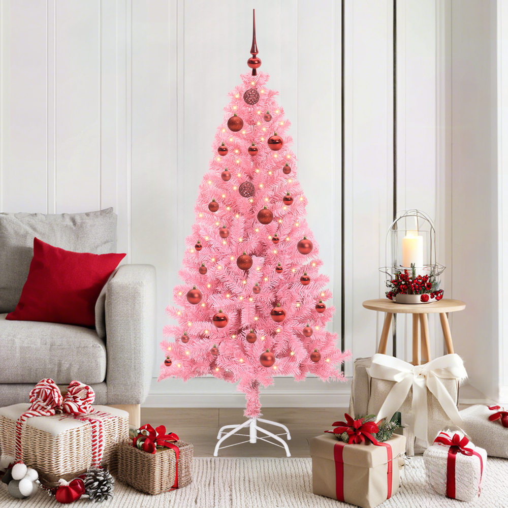 Ziemassvētku eglīte AURORA WINTER, ar 150 LED lampiņām, rozā, 150 cm.
