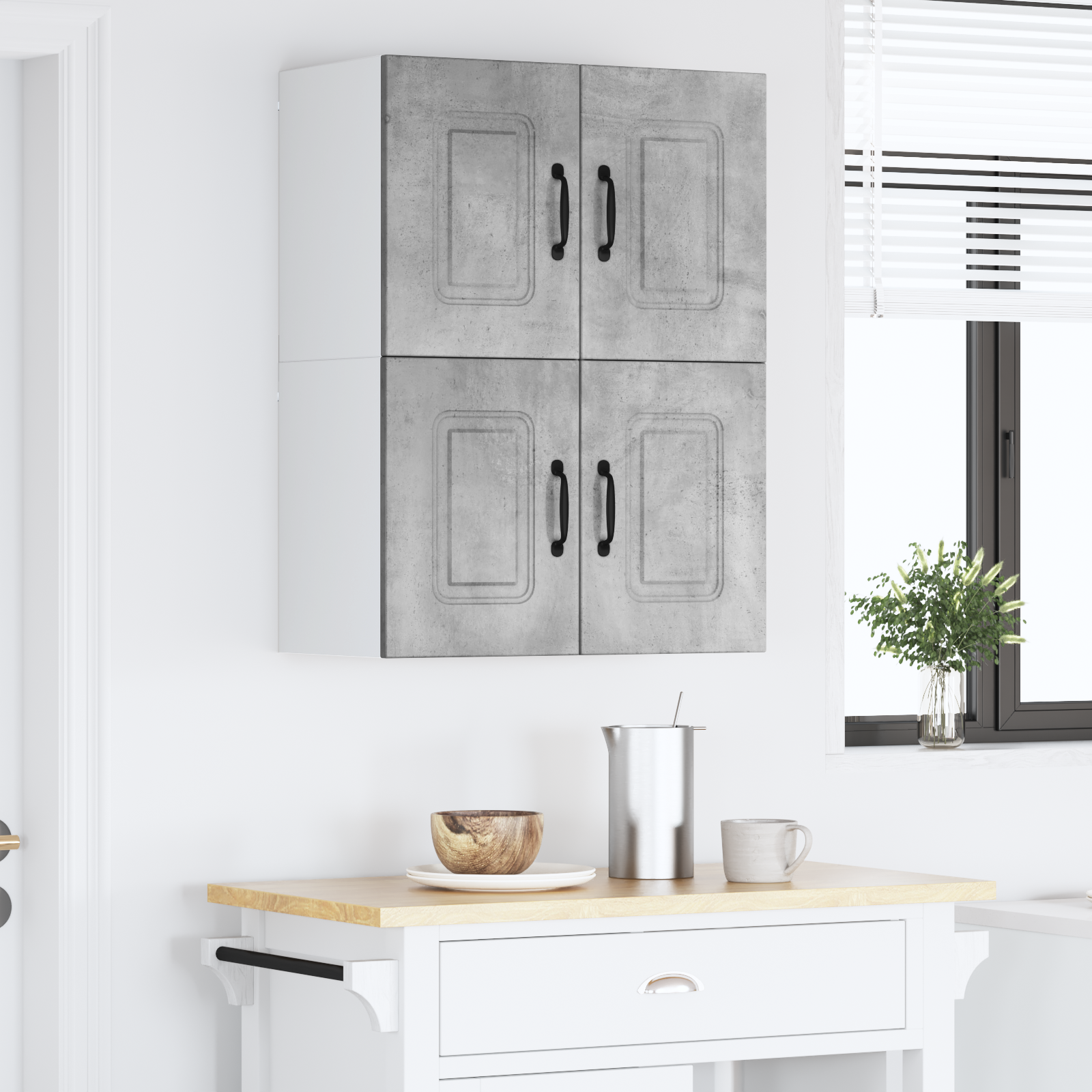 Virtuvės sieninė spintelė 2 pcs Betono pilka 60 x 31 x 40 cm