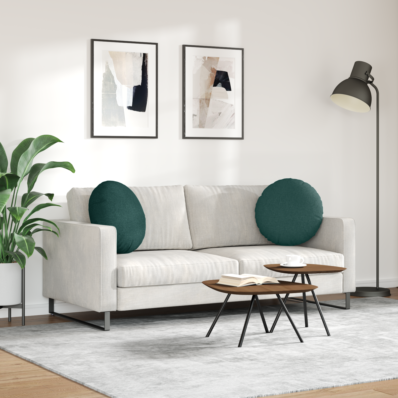 Sėdynių pagalvėlės 2 pcs Tamsiai žalia Ø50 x 19 cm audinys