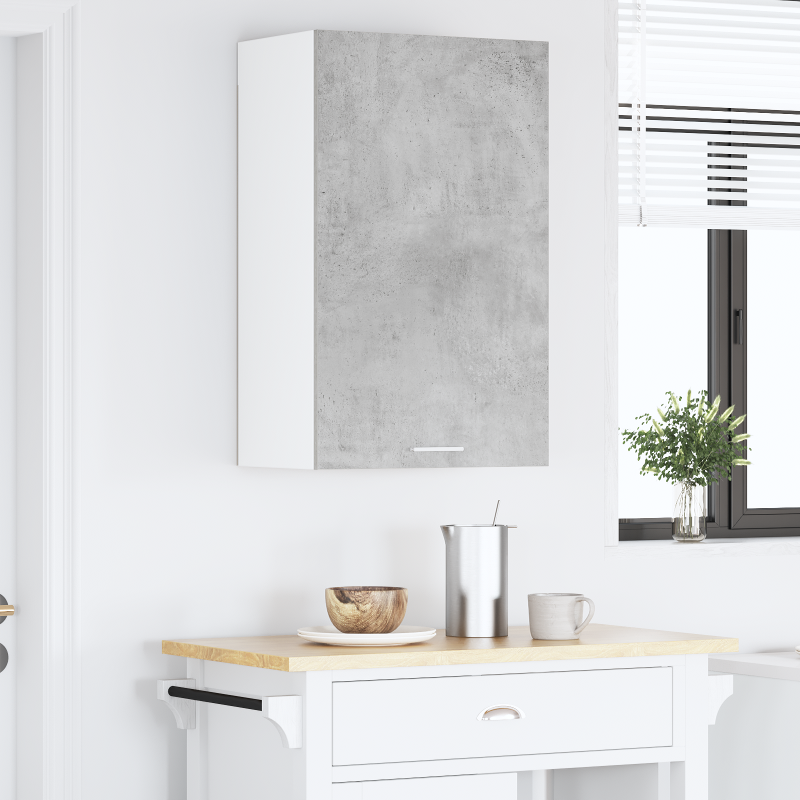 Pakabinama spintelė Riga Betono pilka ir balta 50 x 31 x 80 cm