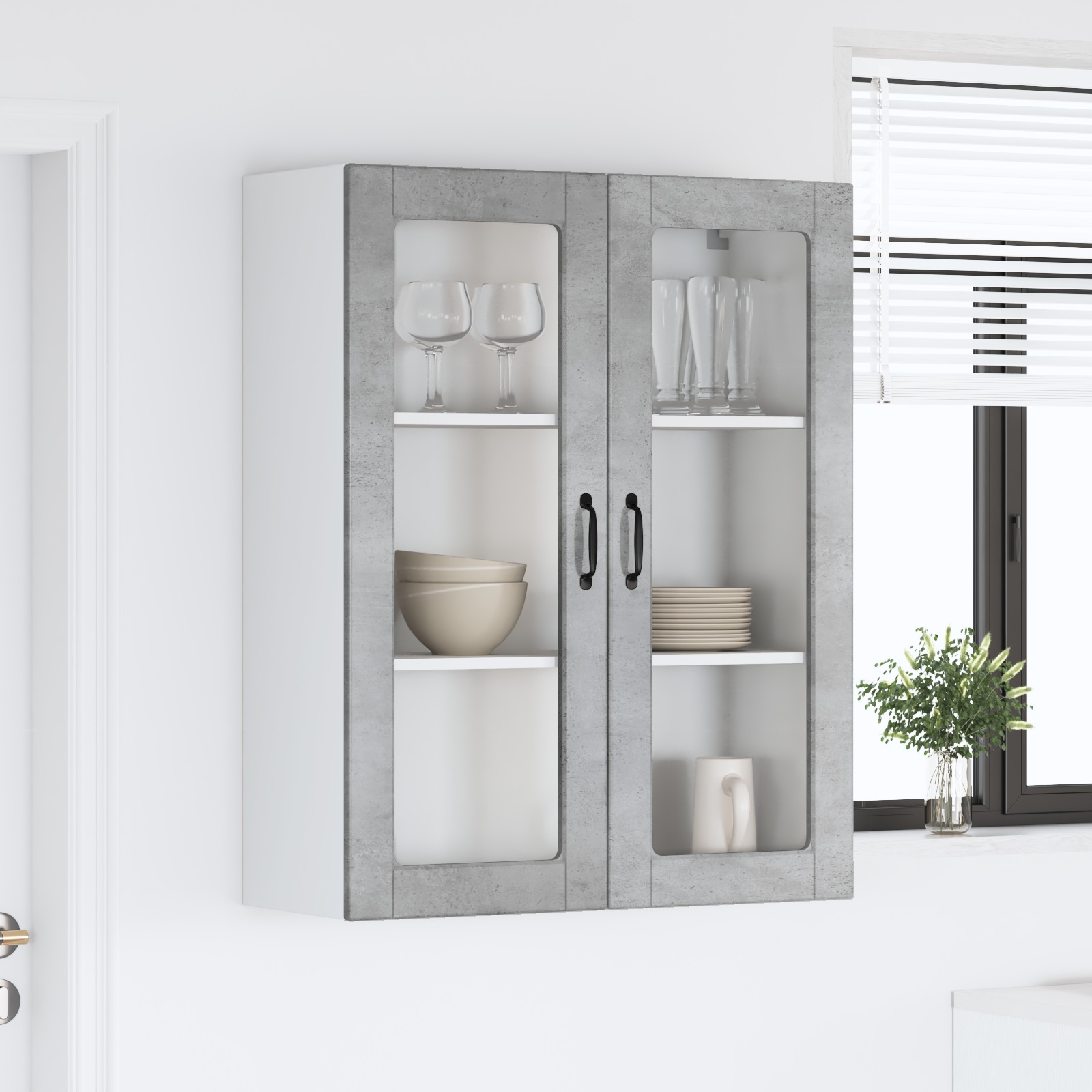Virtuvės sieninė spintelė Betono pilka 80 x 31 x 100 cm