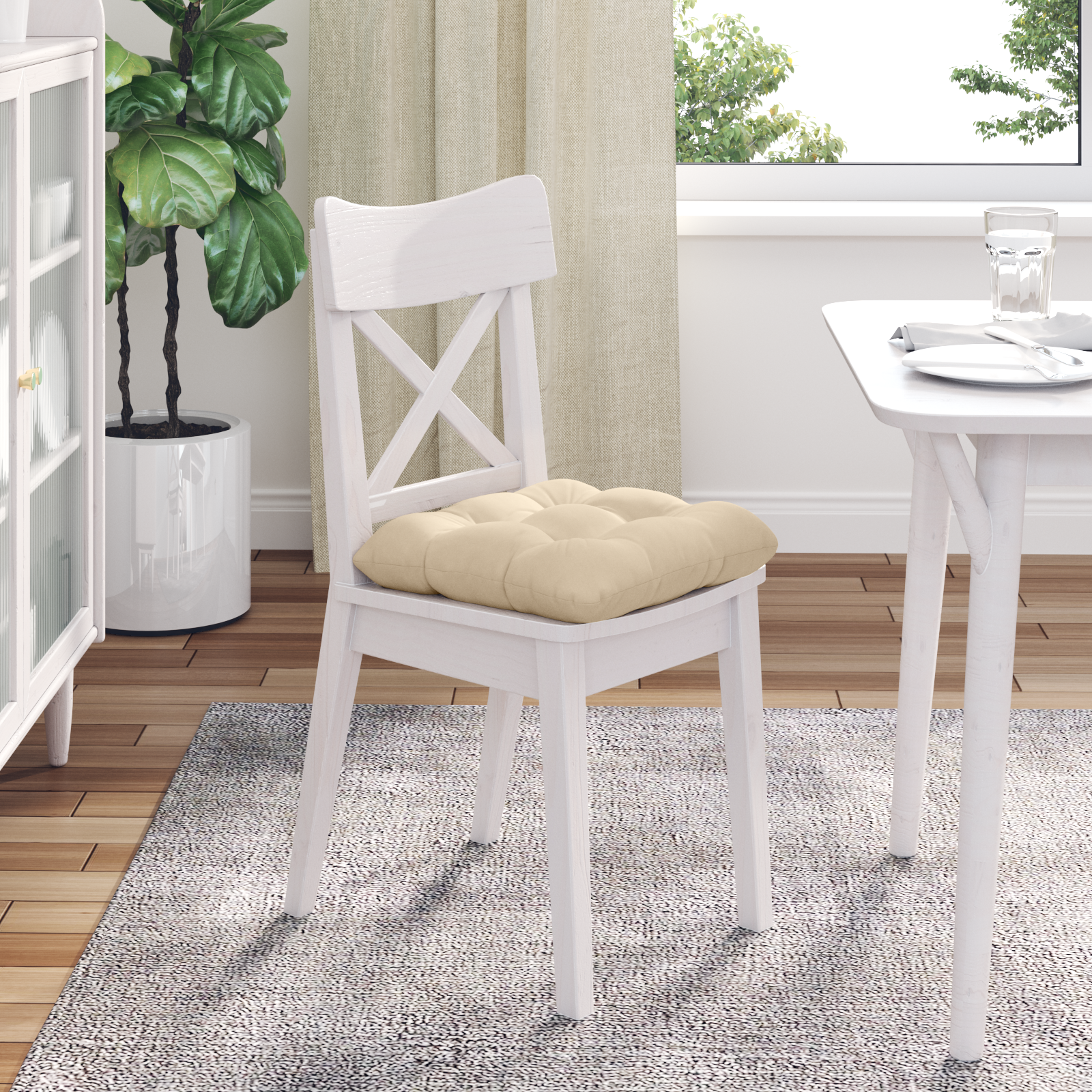 Sėdynių pagalvėlės 4 pcs Kreminė 45 x 45 cm
