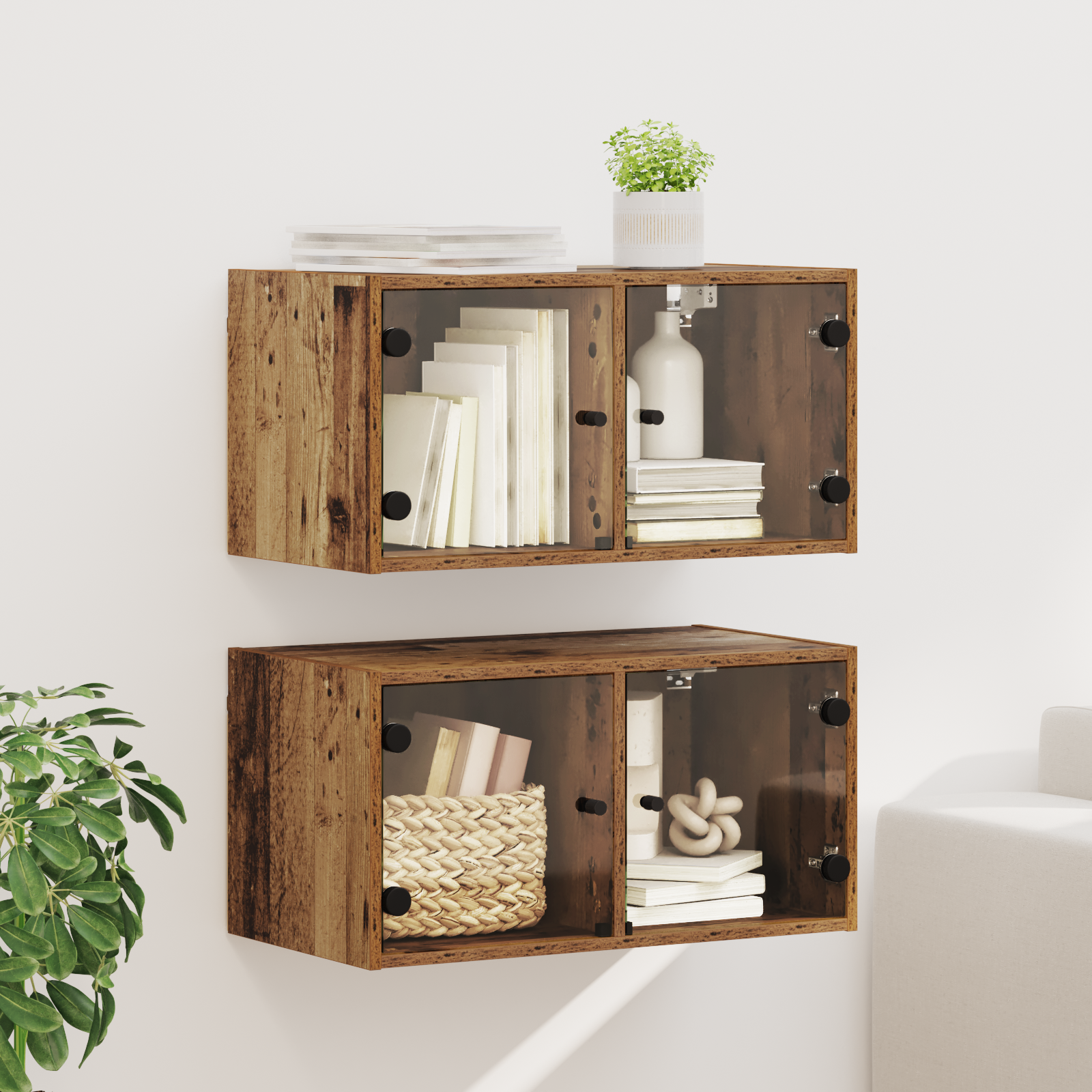 Sieniniai baldai 2 pcs Senovinis medis 68 x 37 x 35 cm