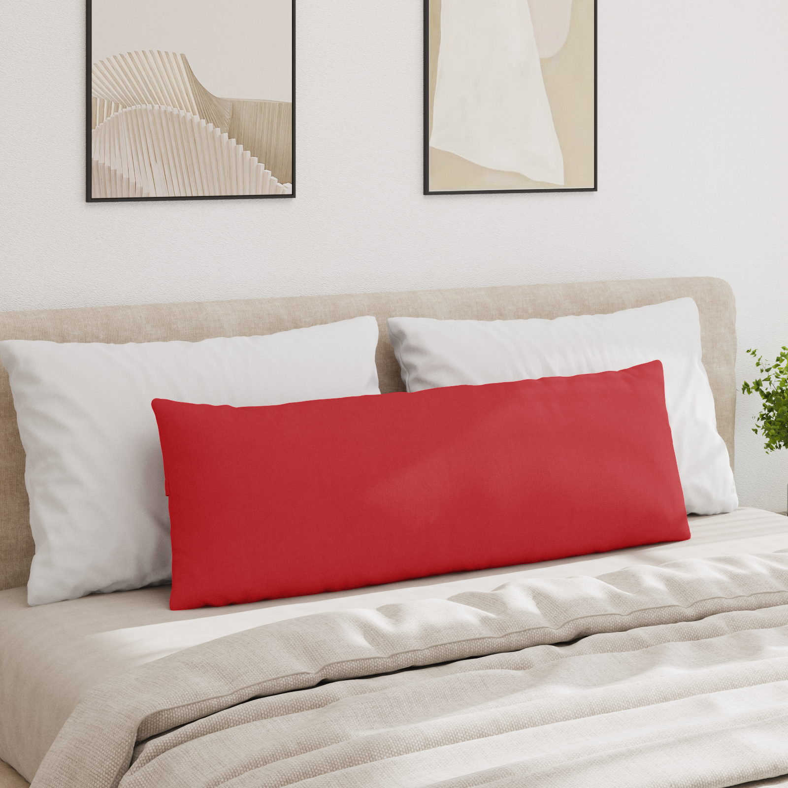 Dīvāna Spilveni 2 gab. Sarkani 120 x 40 cm audums