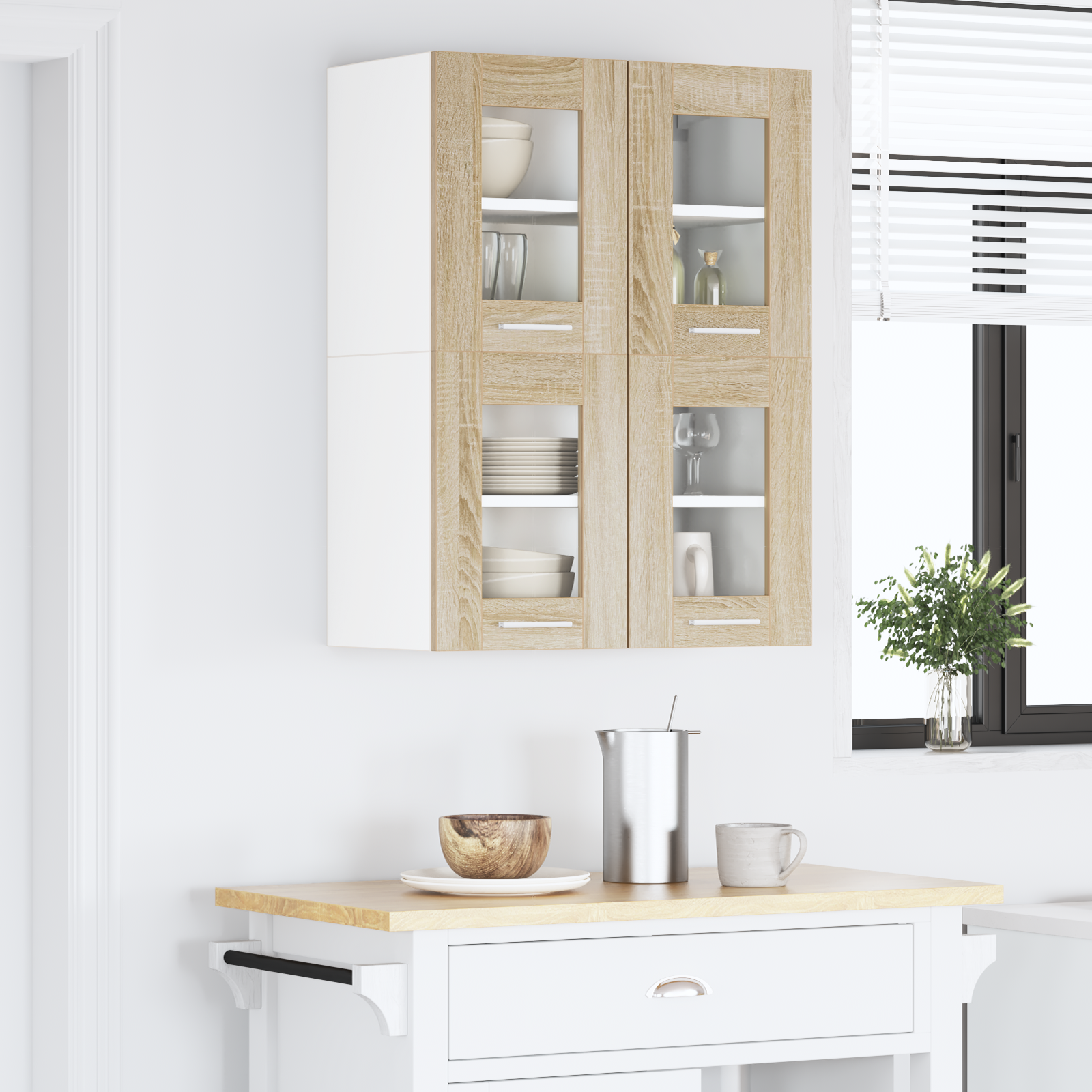 Wall Cabinet Riga 2 pcs Sonoma Oak 60 x 31 x 40 cm