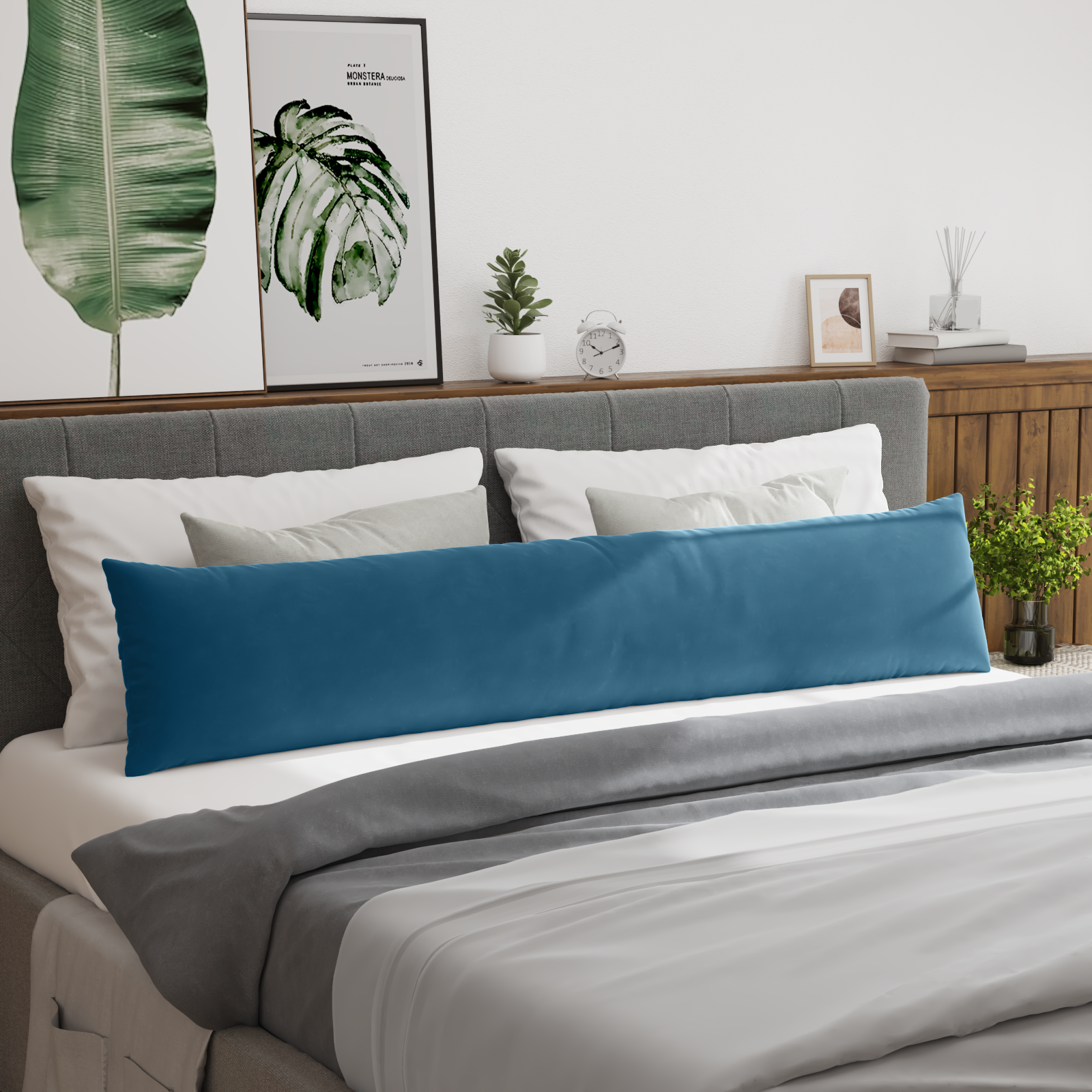 Sofa Pagalvės 2 pcs Mėlyna 200 x 40 cm Kordūrinis audinys