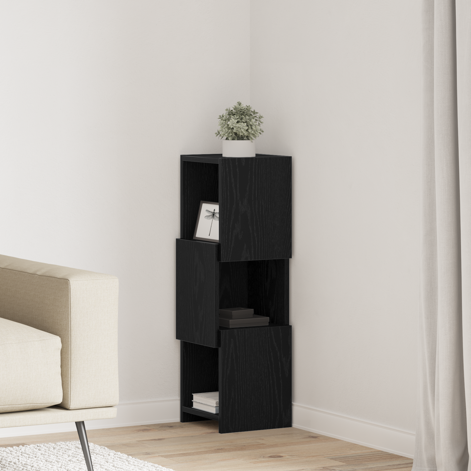 Corner Cabinet White 25.5x25x80cm Engineered Wood
