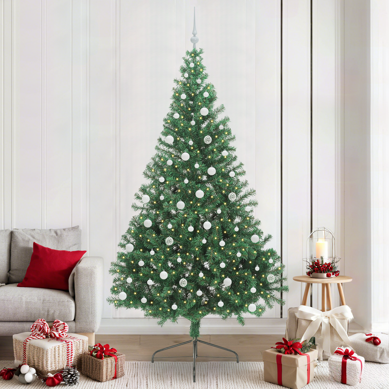 Artificial Pre-Lit Christmas Tree Green 240 cm PVC